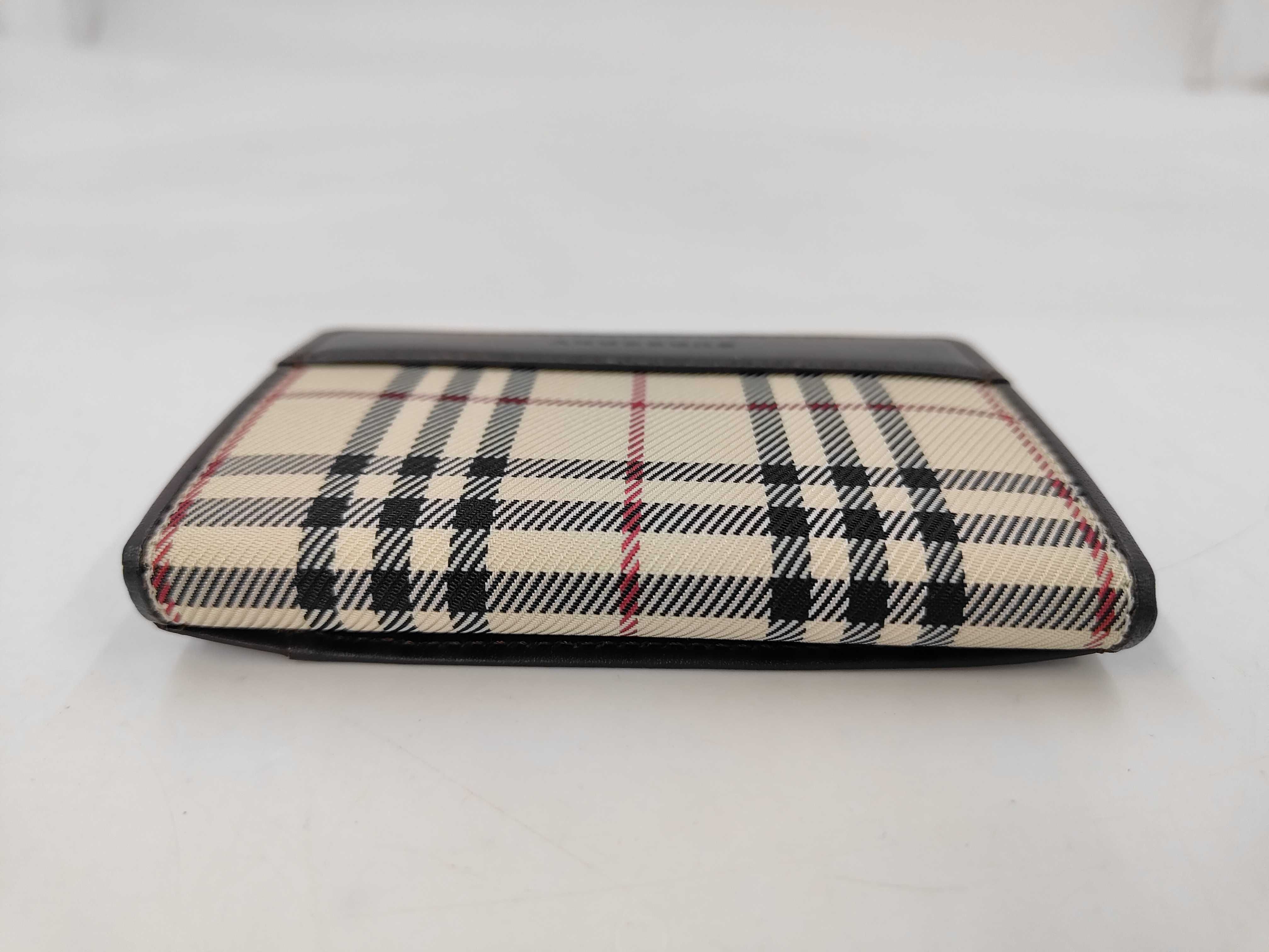 card case, canvas, beige x dark brown check pattern. Card case, pass case, business card holder. — view 5