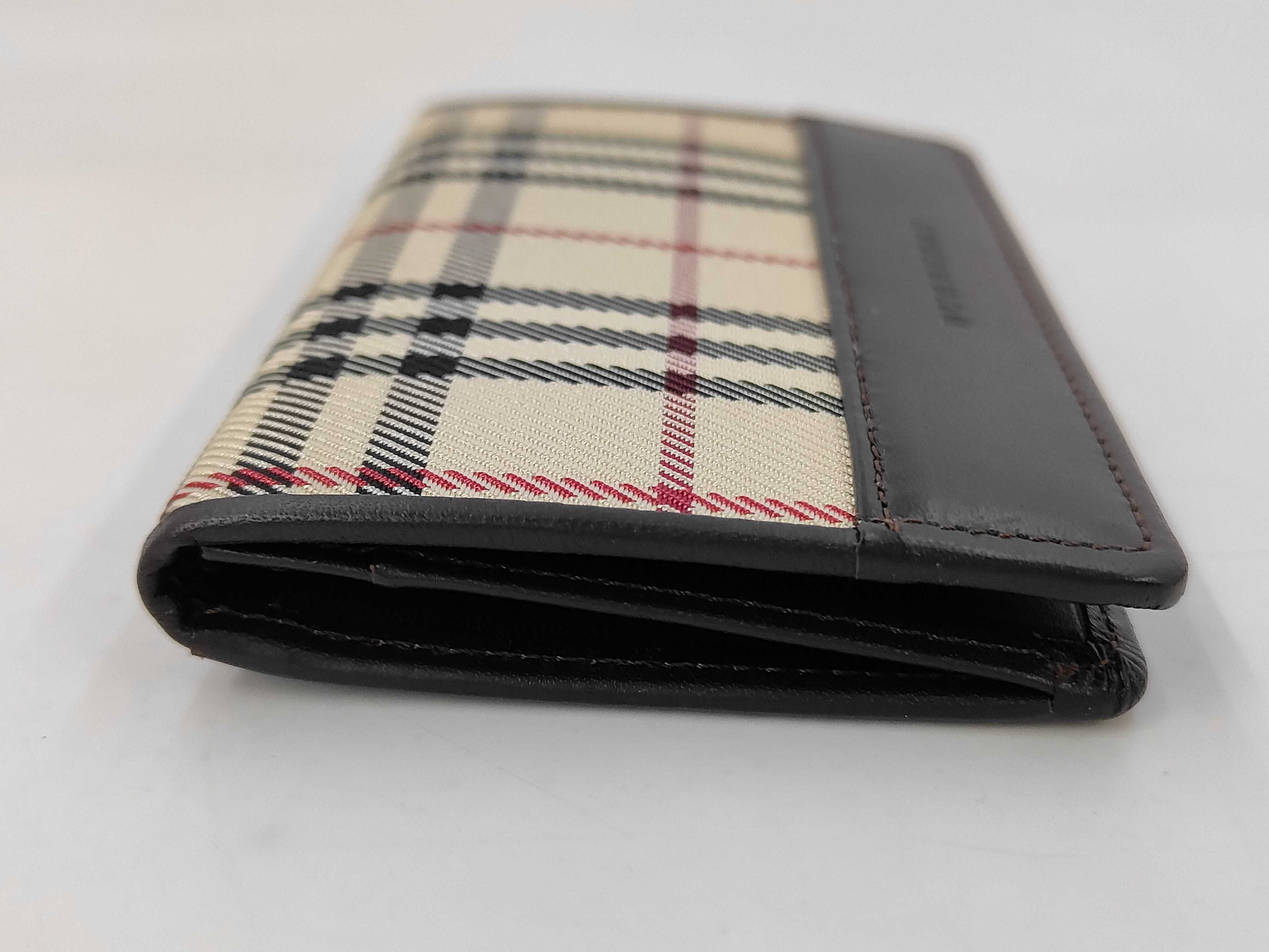 card case, canvas, beige x dark brown check pattern. Card case, pass case, business card holder. — view 6