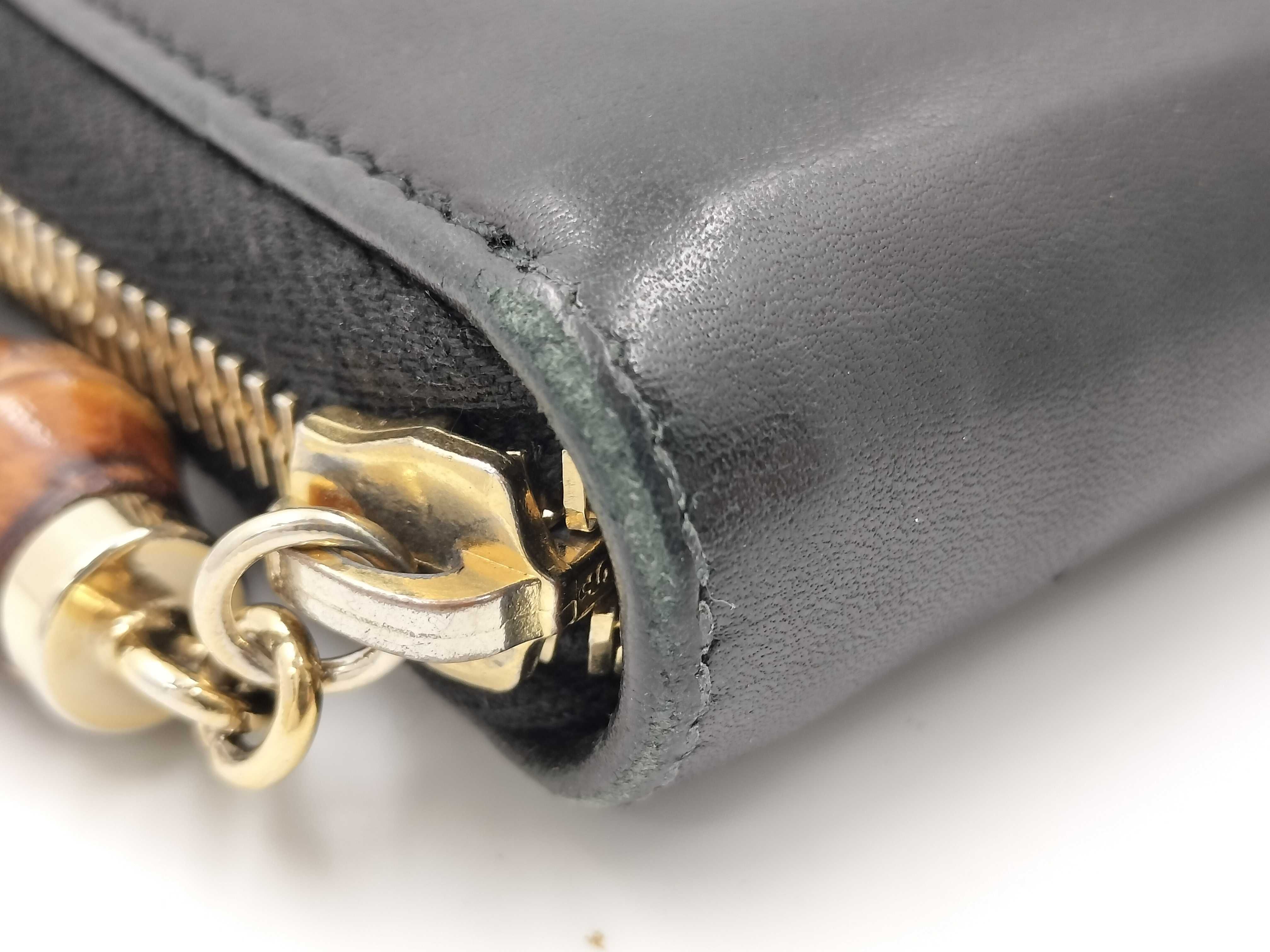 Bamboo Round Zip Long Wallet 224253 Black Wallet — view 4
