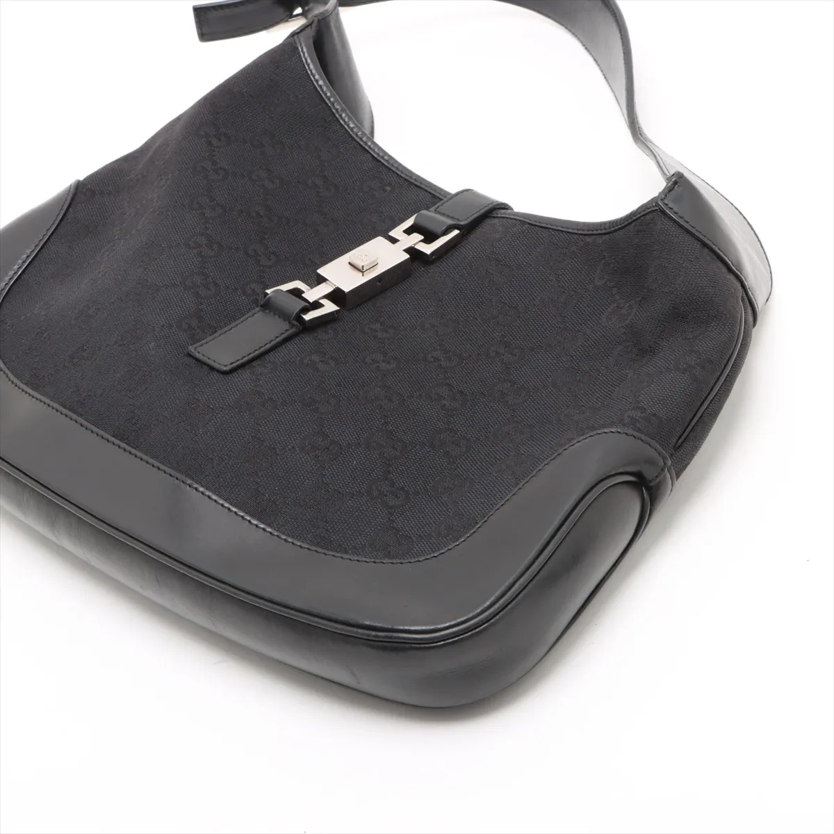 GG Canvas Jackie Canvas x Leather Shoulder Bag Black — view 3