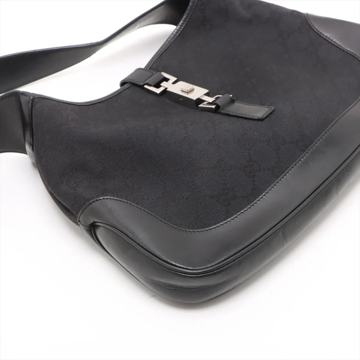 GG Canvas Jackie Canvas x Leather Shoulder Bag Black — view 4