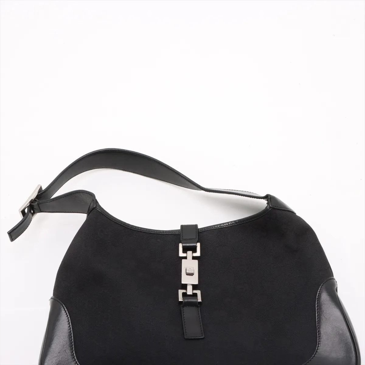 GG Canvas Jackie Canvas x Leather Shoulder Bag Black — view 6