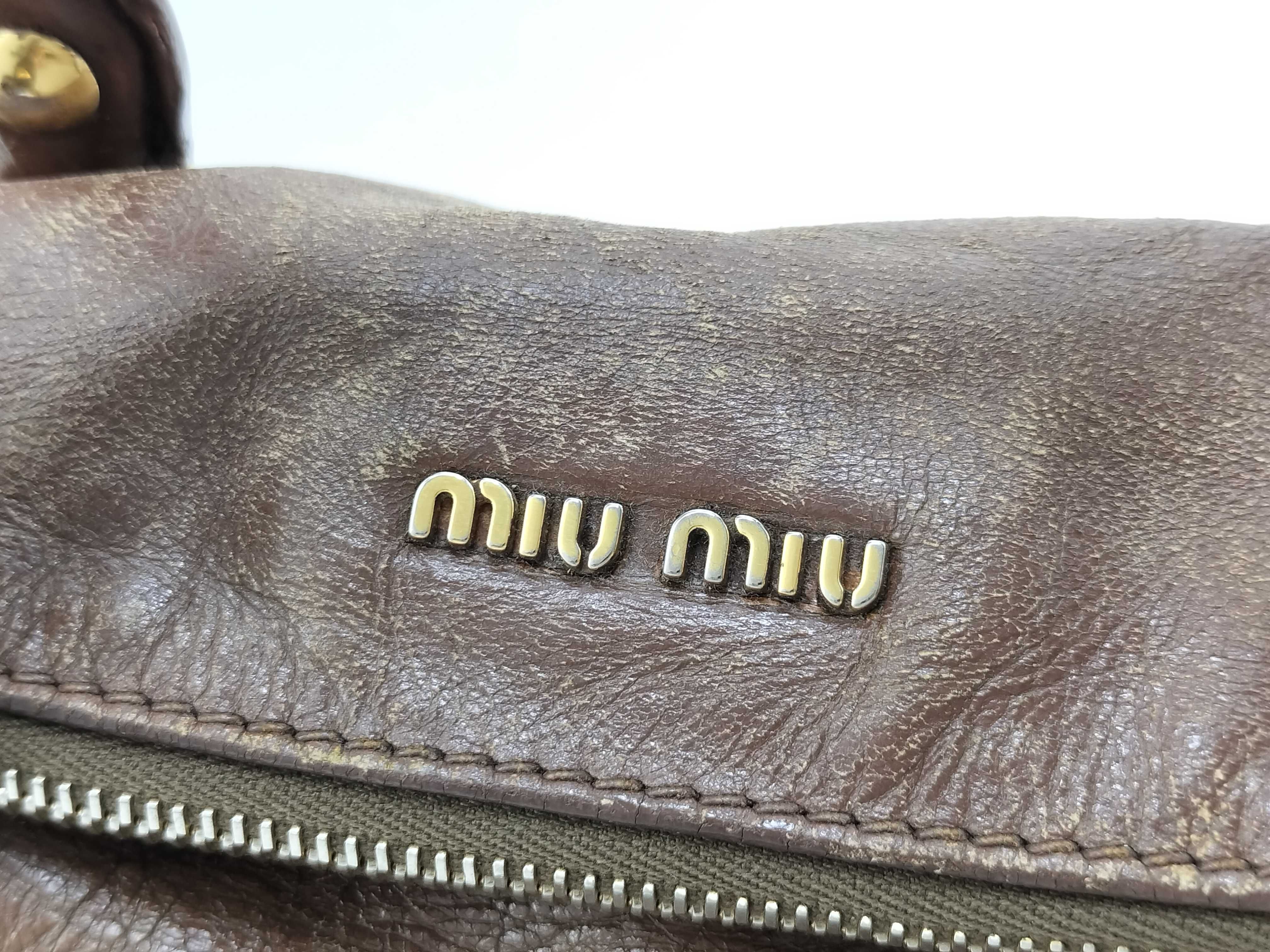 Vitello Lux Side Ribbon 2-Way Bag Leather Brown Handbag — view 5