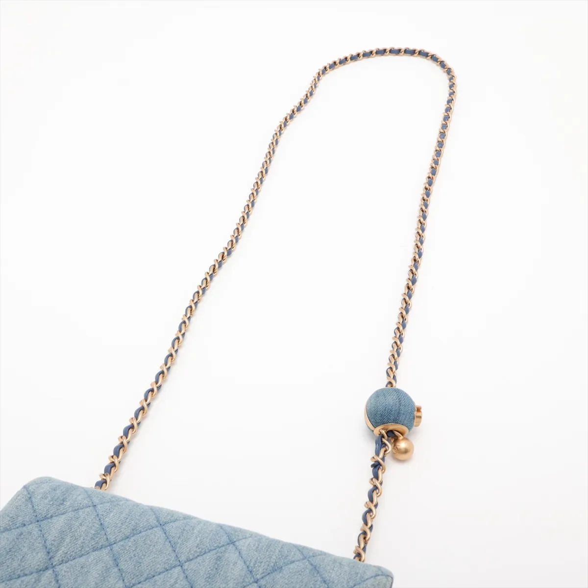 [Individually packaged] Chanel Mini Matelassé 17 Denim Single Flap Single Chain Bag, Blue, Gold Hardware, NKX51TT7, Random Plate, A01115 — view 5