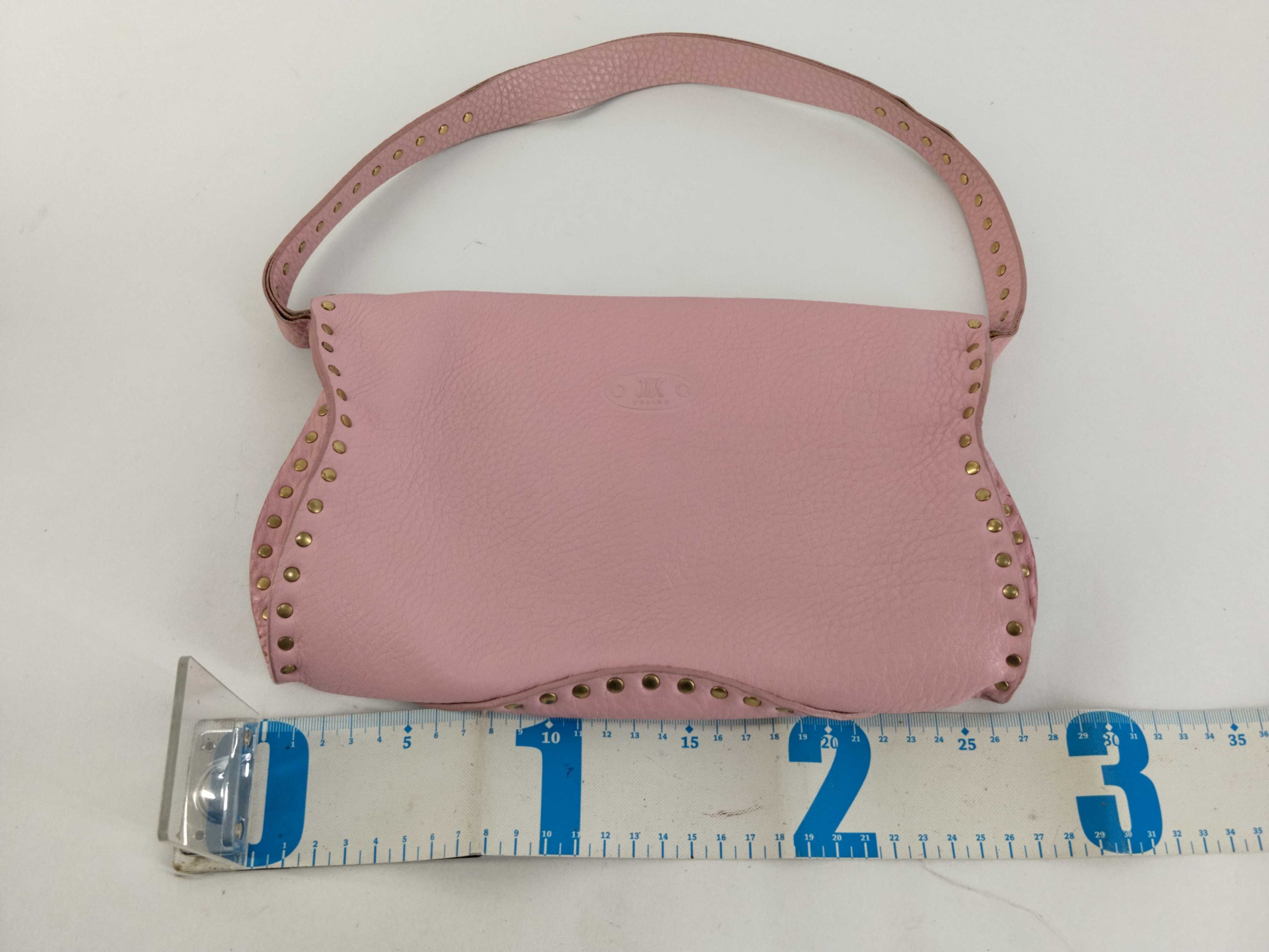 Leather One-Shoulder Bag (Pink) — view 2
