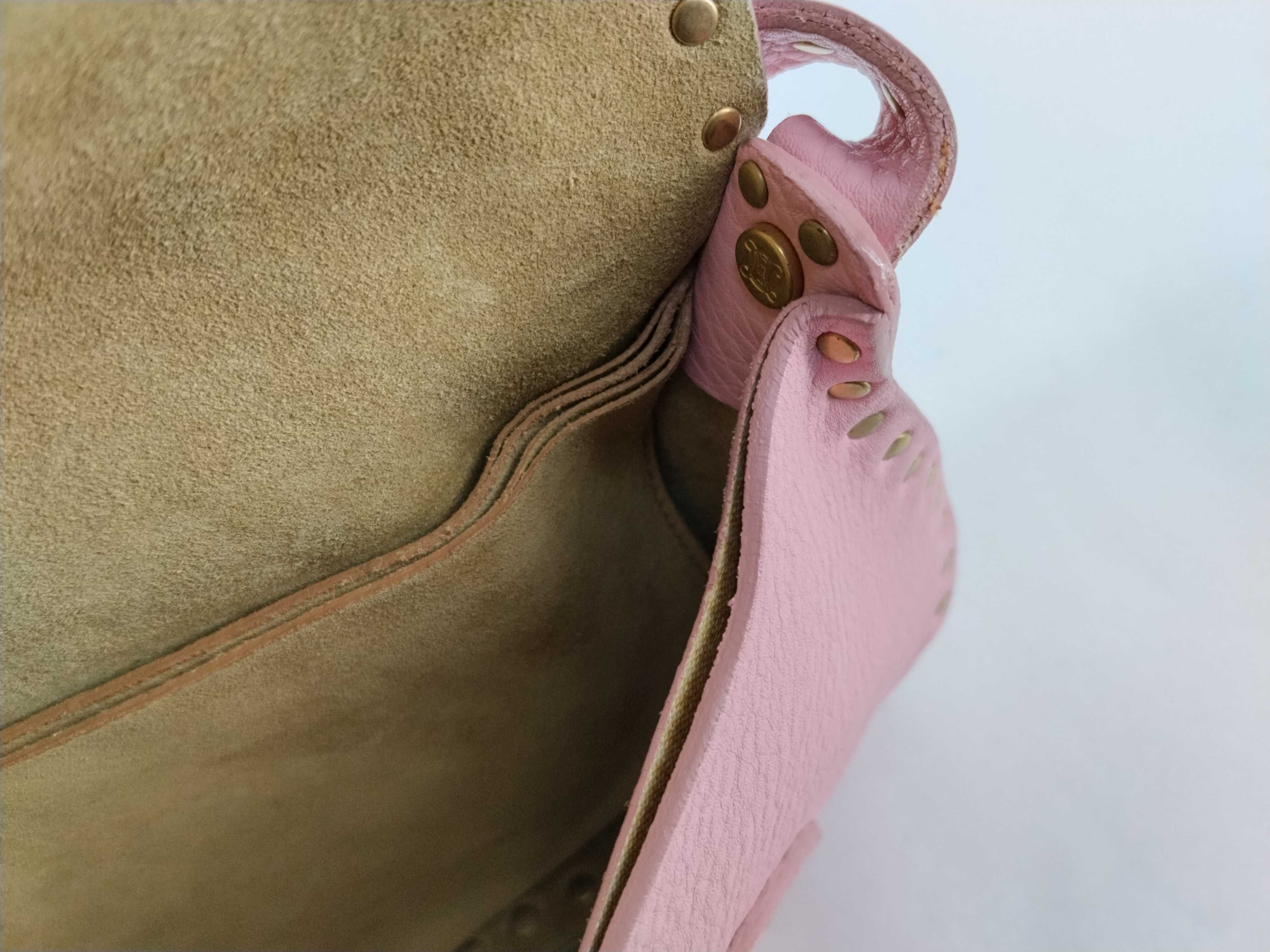 Leather One-Shoulder Bag (Pink) — view 12