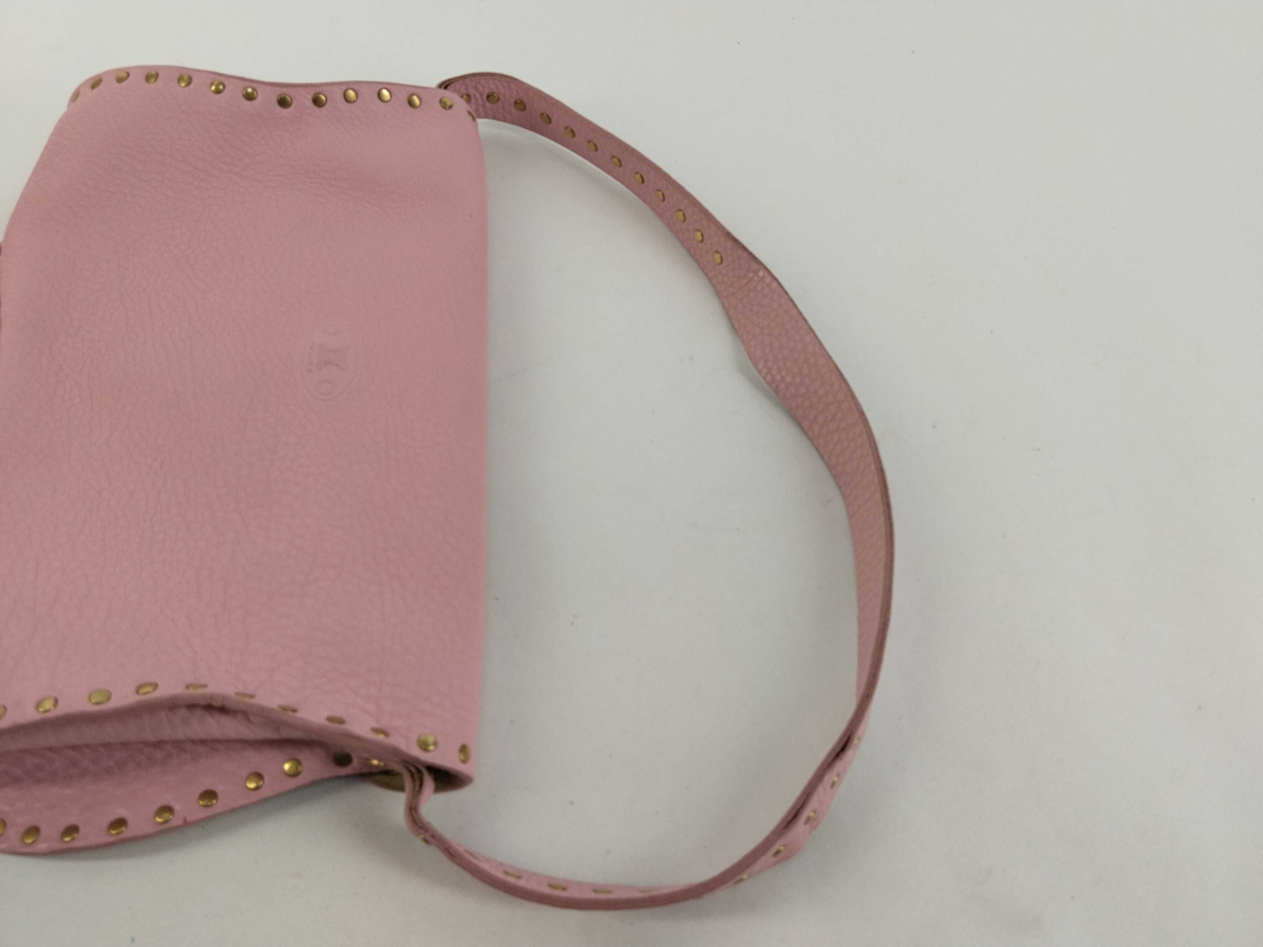 Leather One-Shoulder Bag (Pink) — view 3
