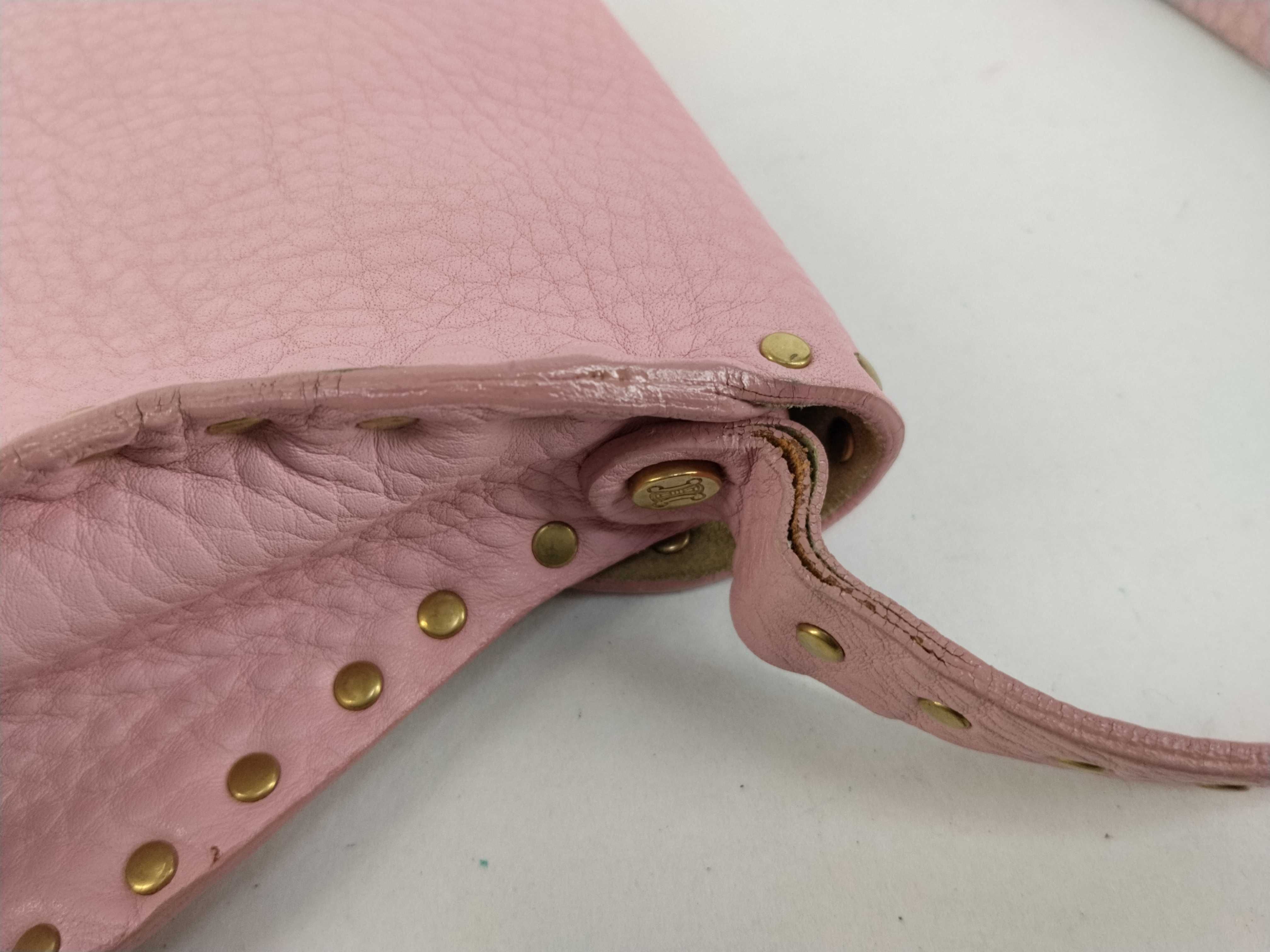 Leather One-Shoulder Bag (Pink) — view 5