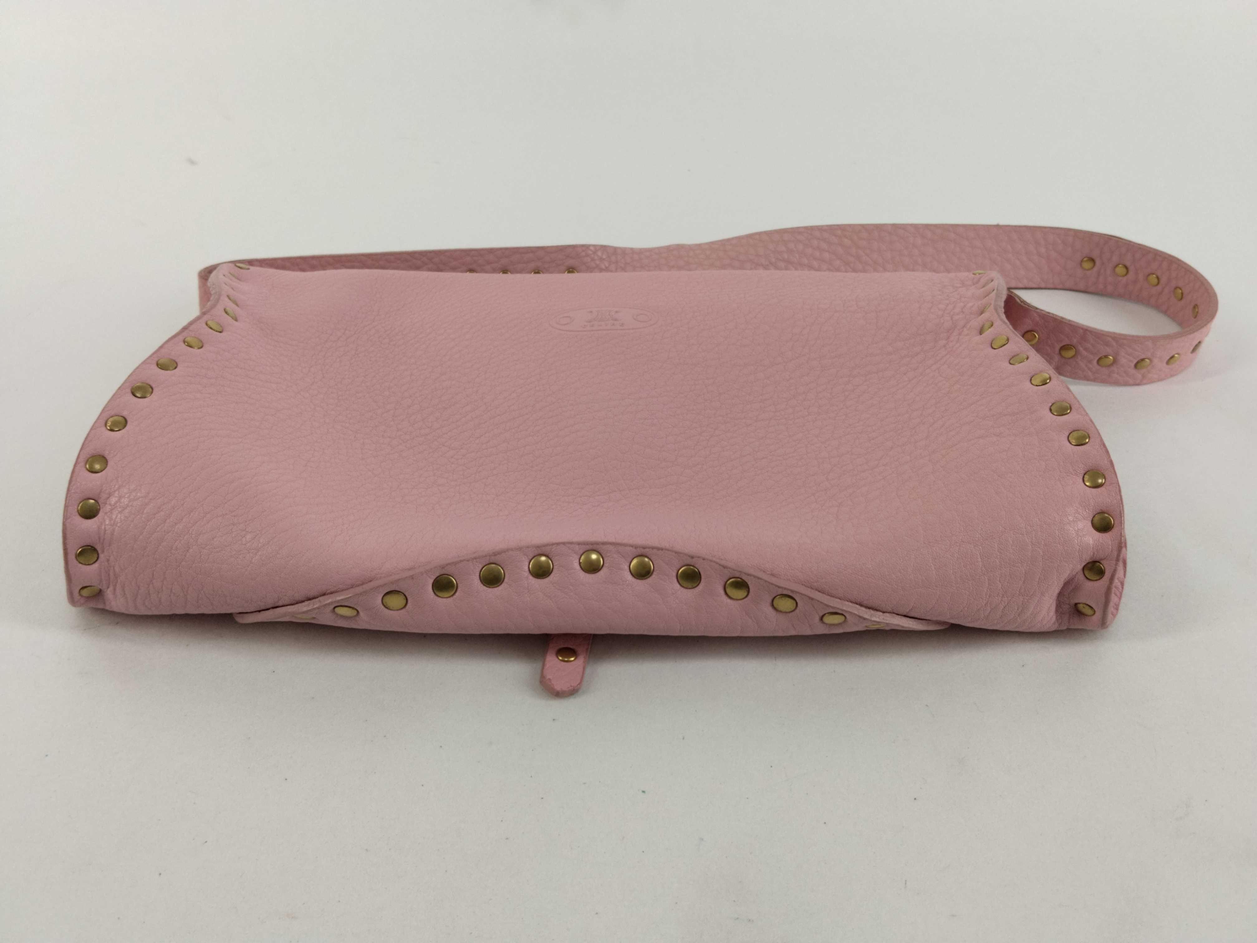 Leather One-Shoulder Bag (Pink) — view 7