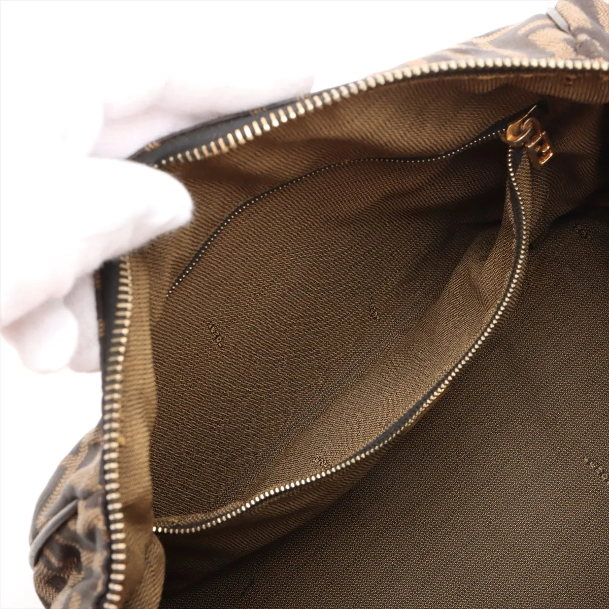 Zucca Canvas x Leather Vanity Bag Brown — view 8