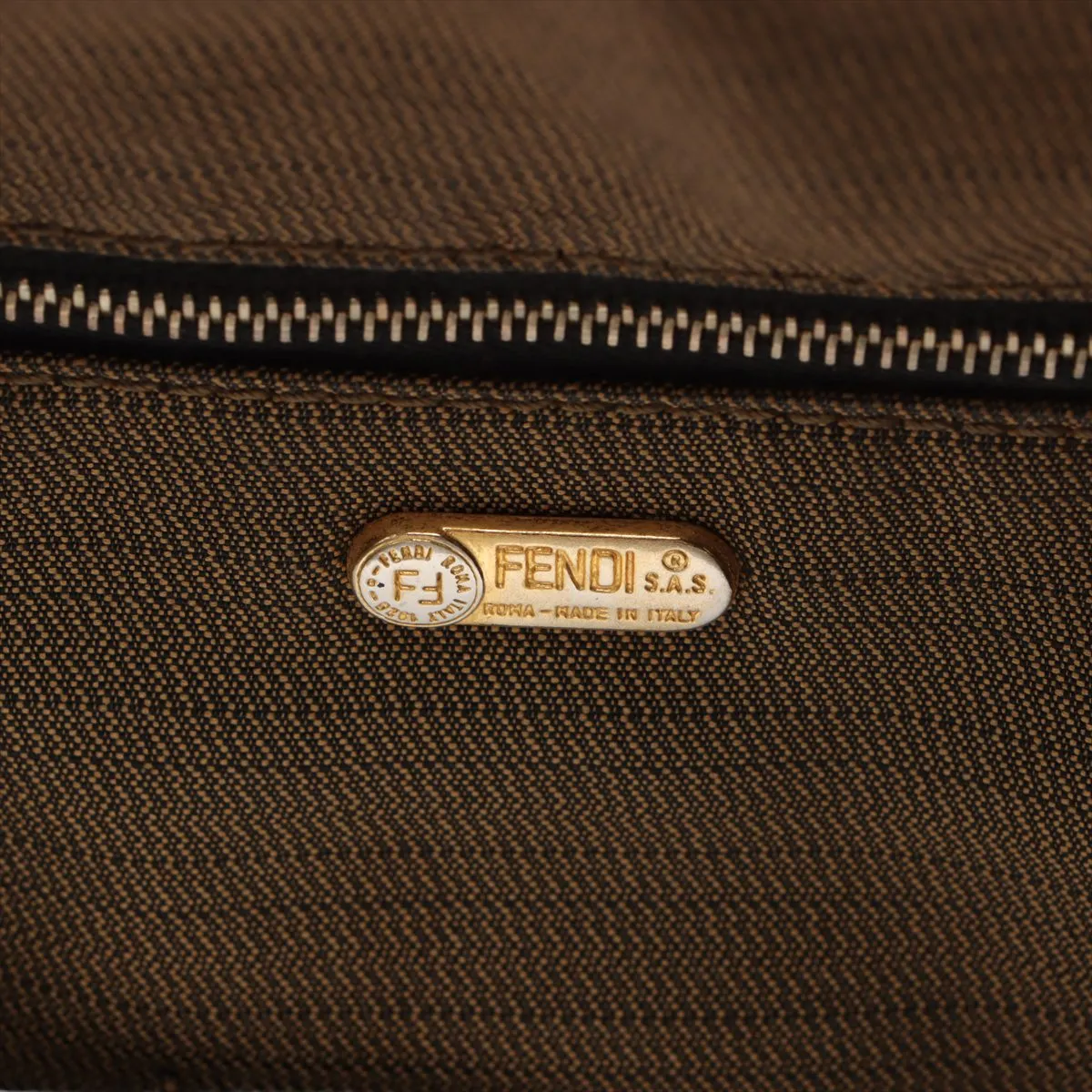 Zucca Canvas x Leather Vanity Bag Brown — view 9
