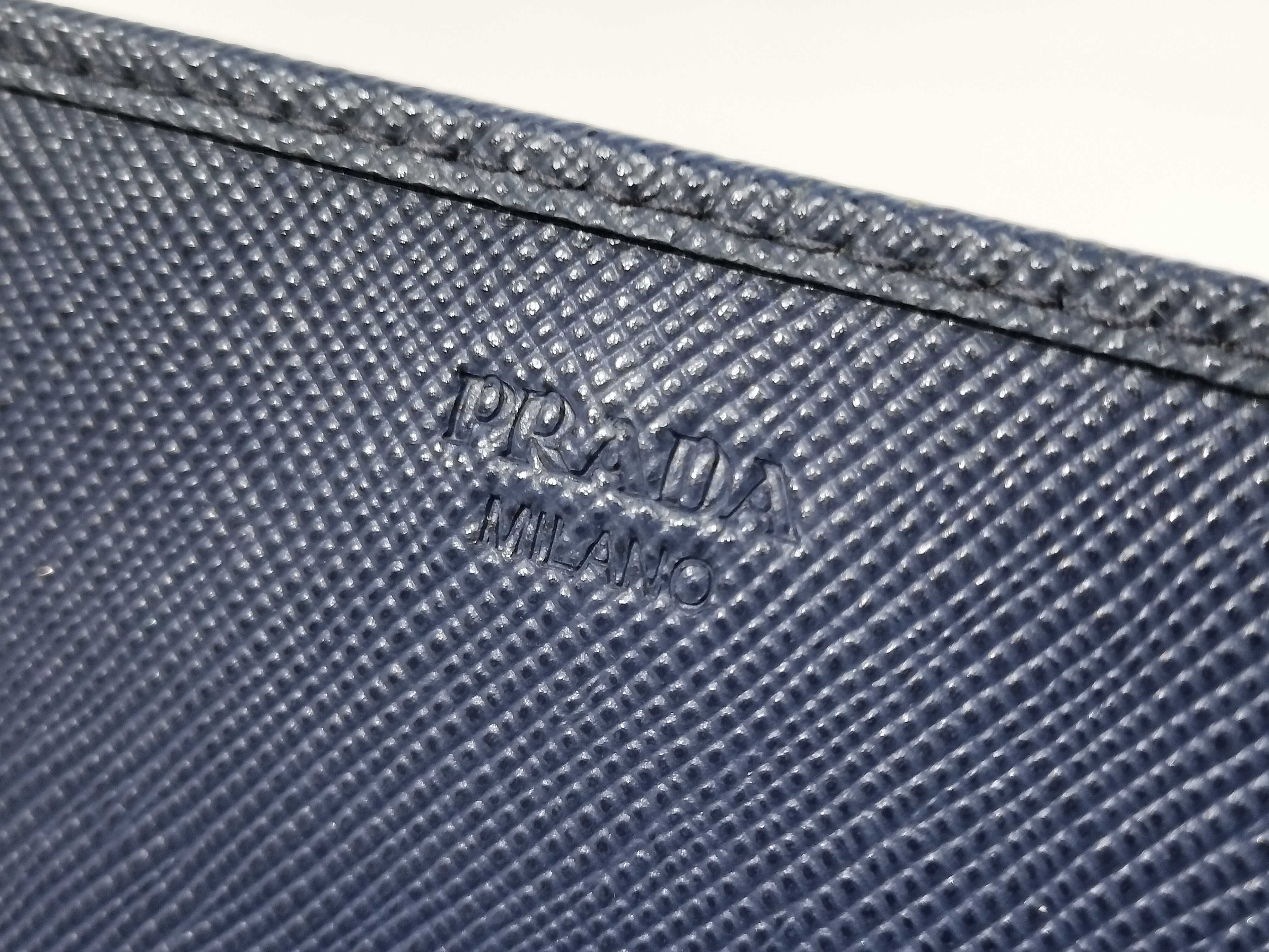 chain wallet, some wear inside, Saffiano leather shoulder bag. — view 12