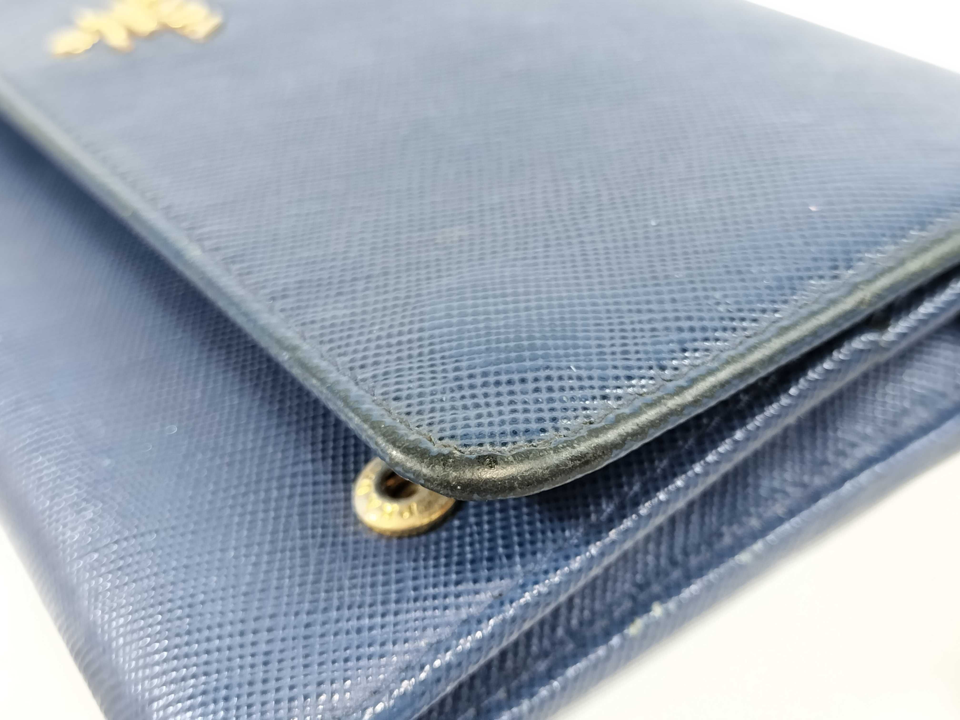 chain wallet, some wear inside, Saffiano leather shoulder bag. — view 15