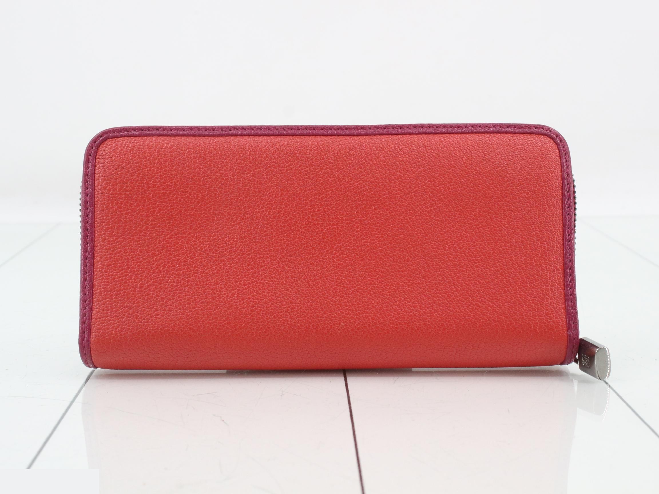 Round zipper long wallet, leather — view 2