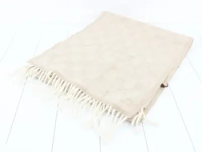 New, unused mohair scarf with original tags, featuring a GG pattern.