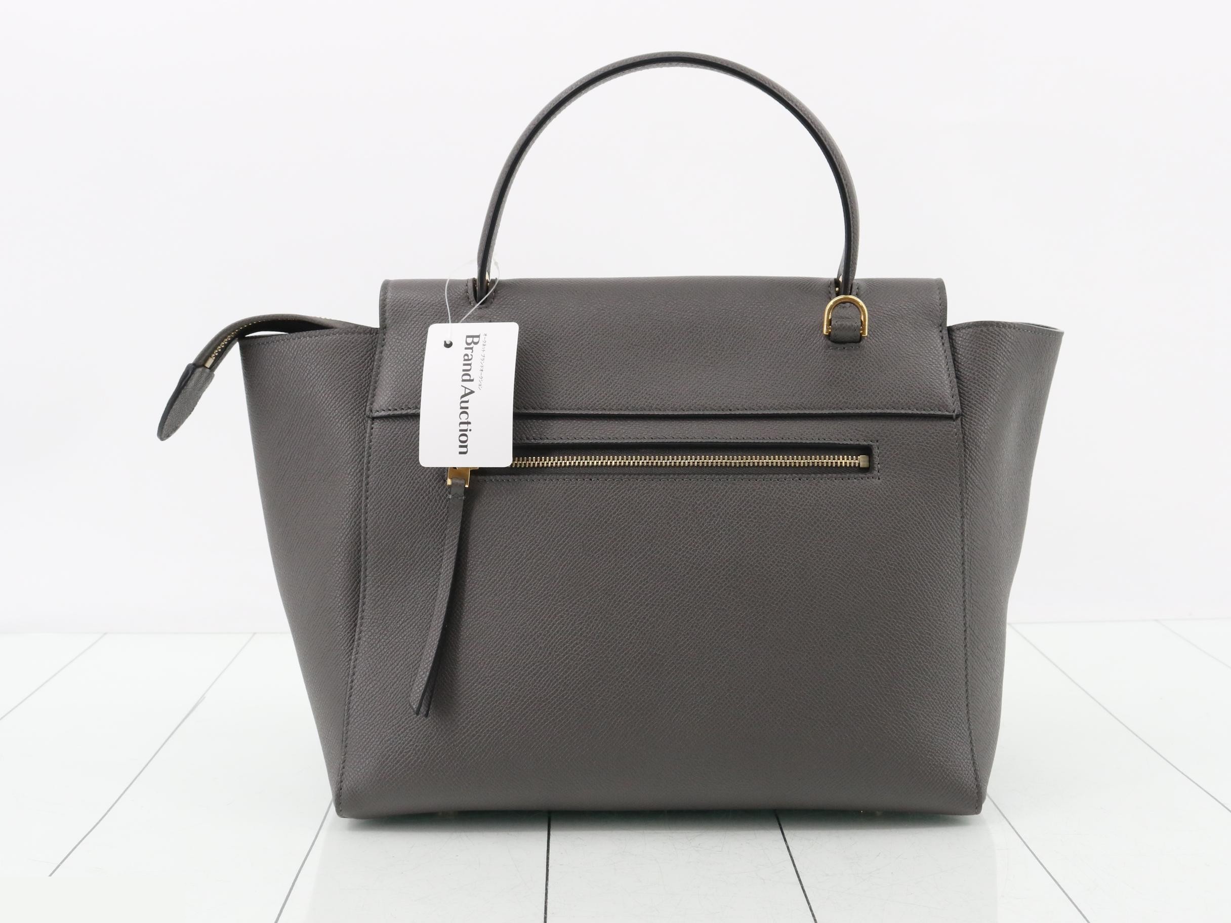 Belt bag, leather, 2-way handbag, gray — view 2