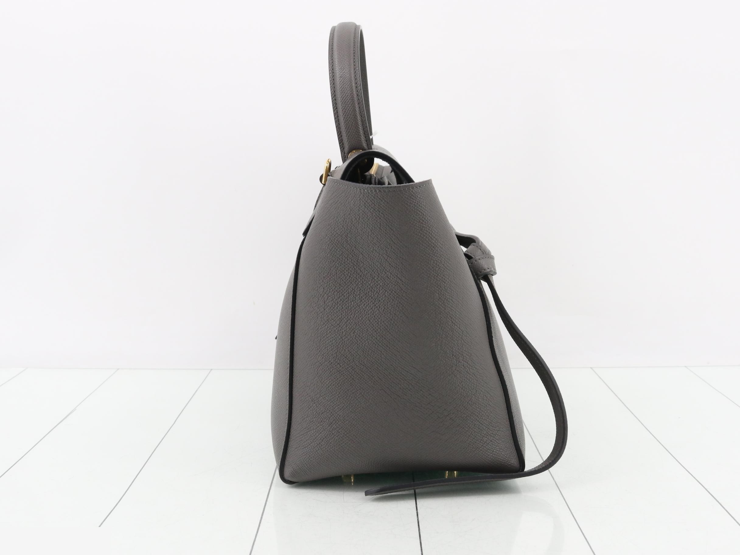 Belt bag, leather, 2-way handbag, gray — view 4