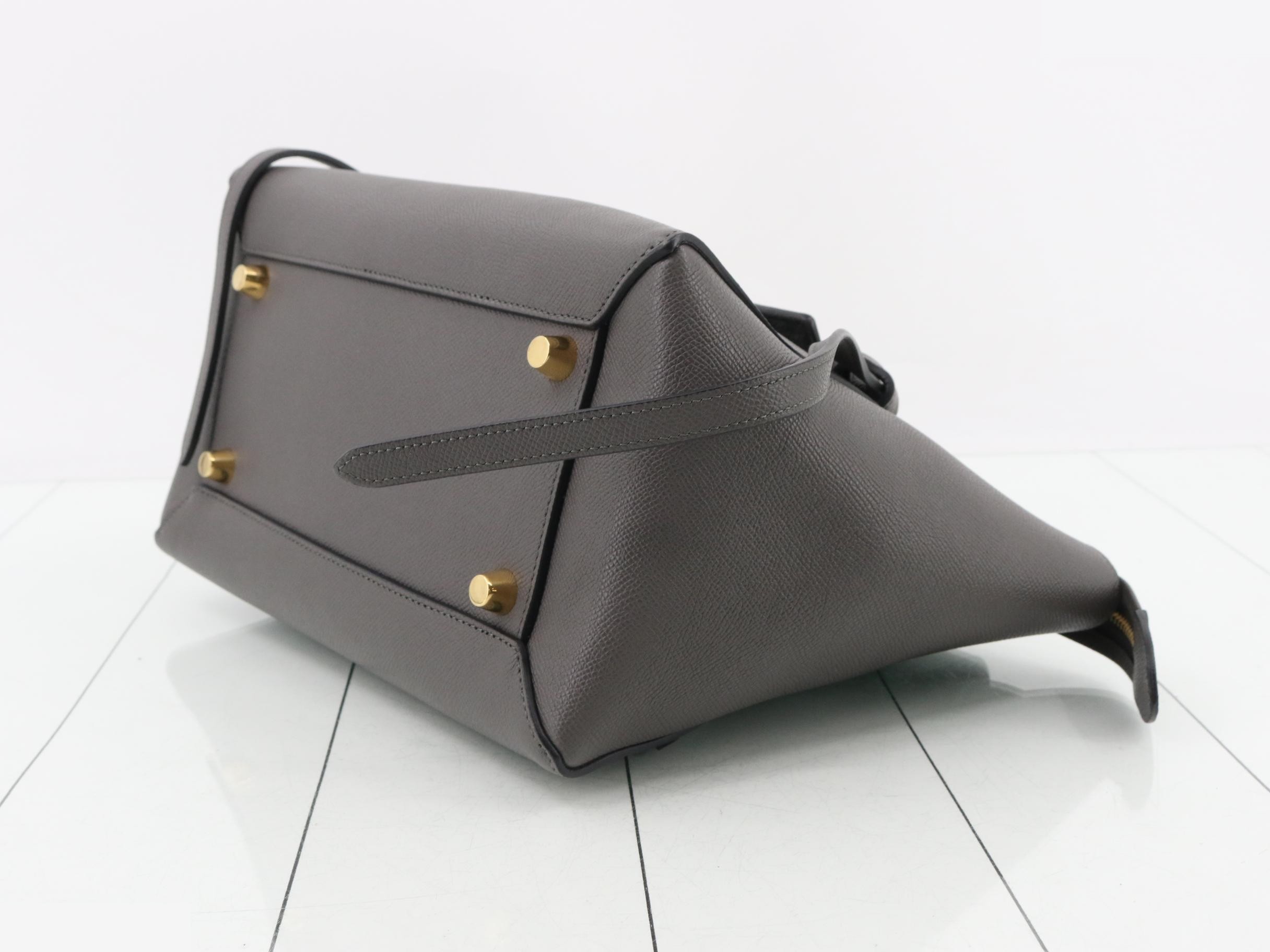 Belt bag, leather, 2-way handbag, gray — view 6