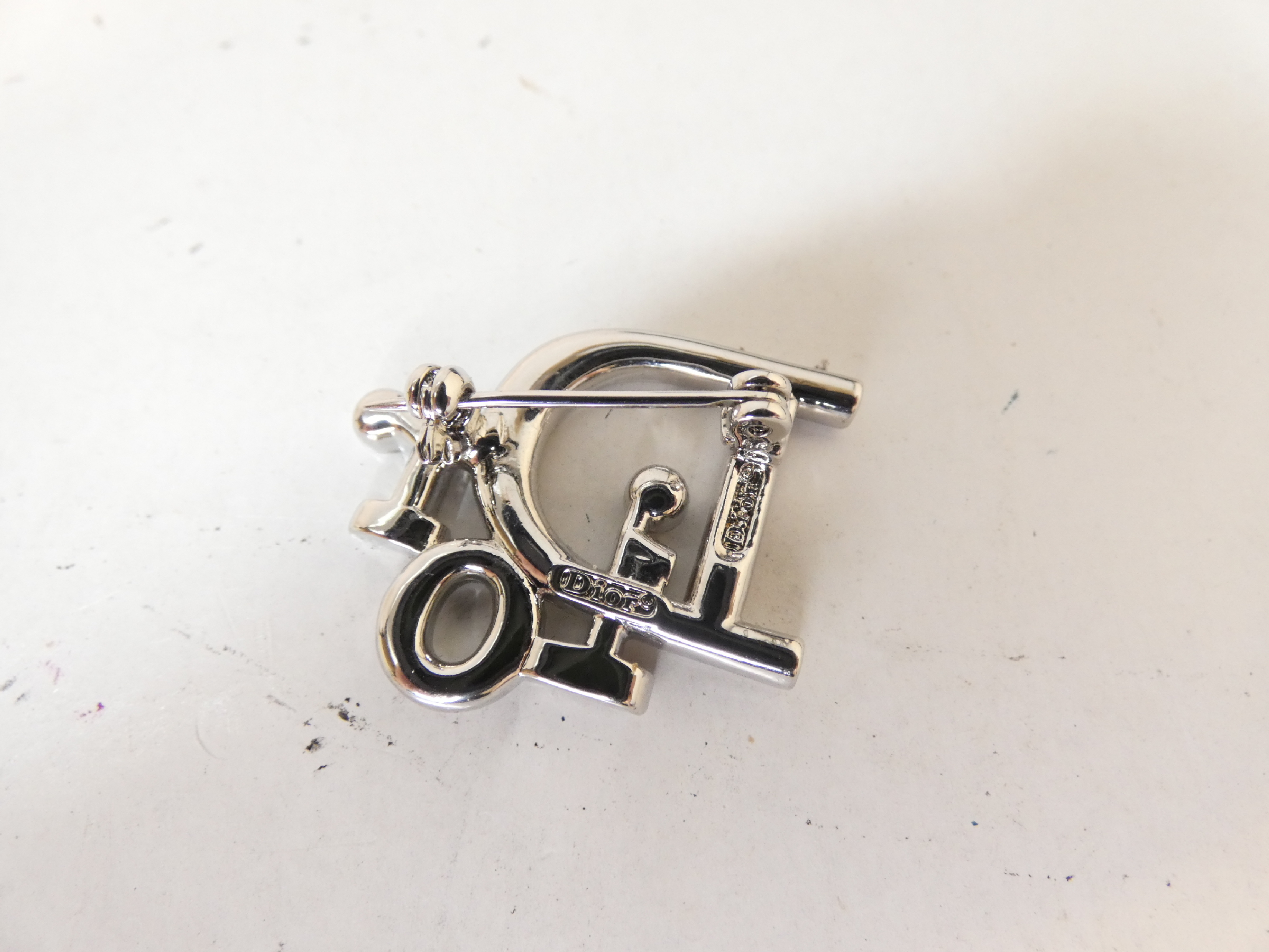 logo rhinestone brooch — view 6