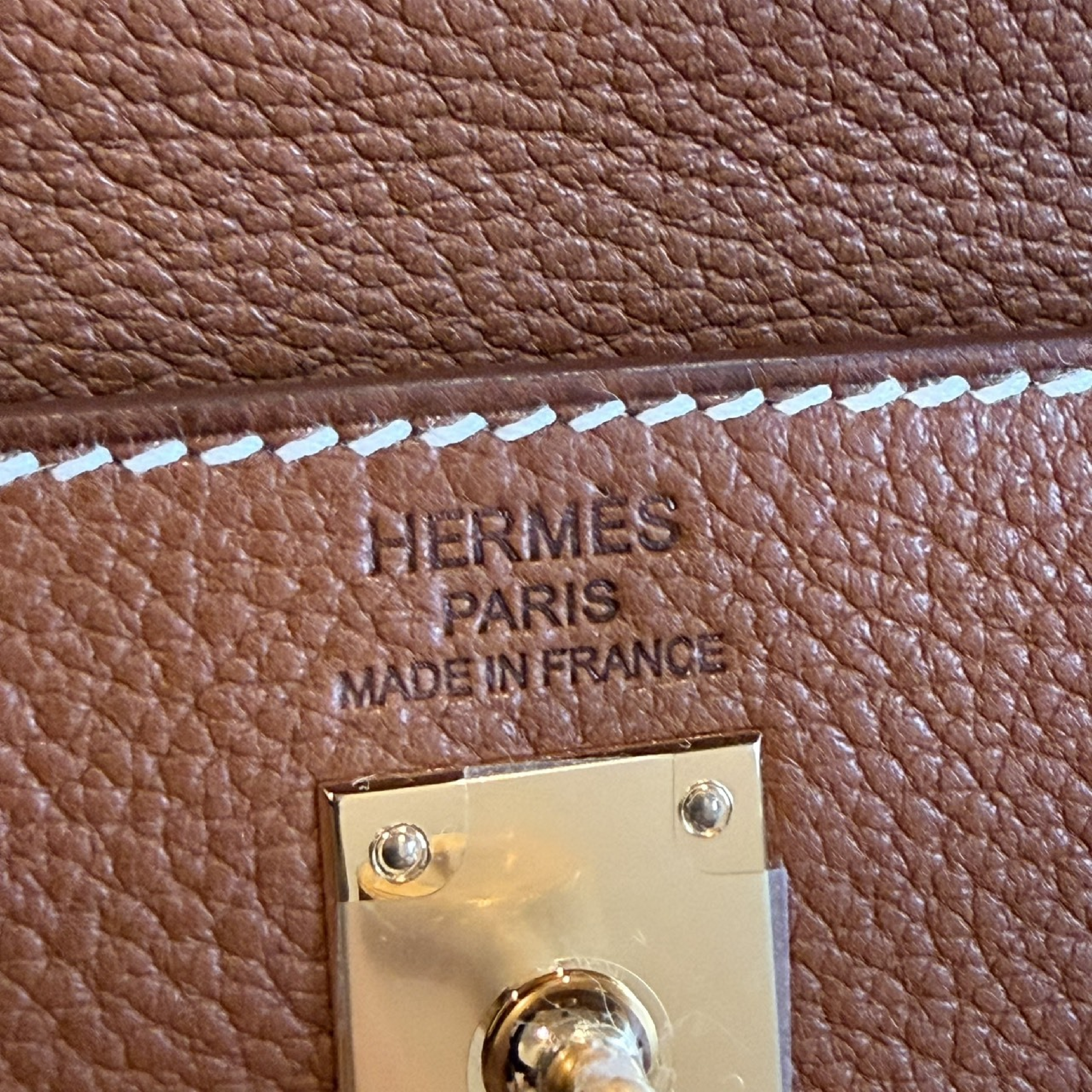 Kelly Retourne25 Fauve Barenia Faubourg Calfskin GHW G stamp Handbag — view 13