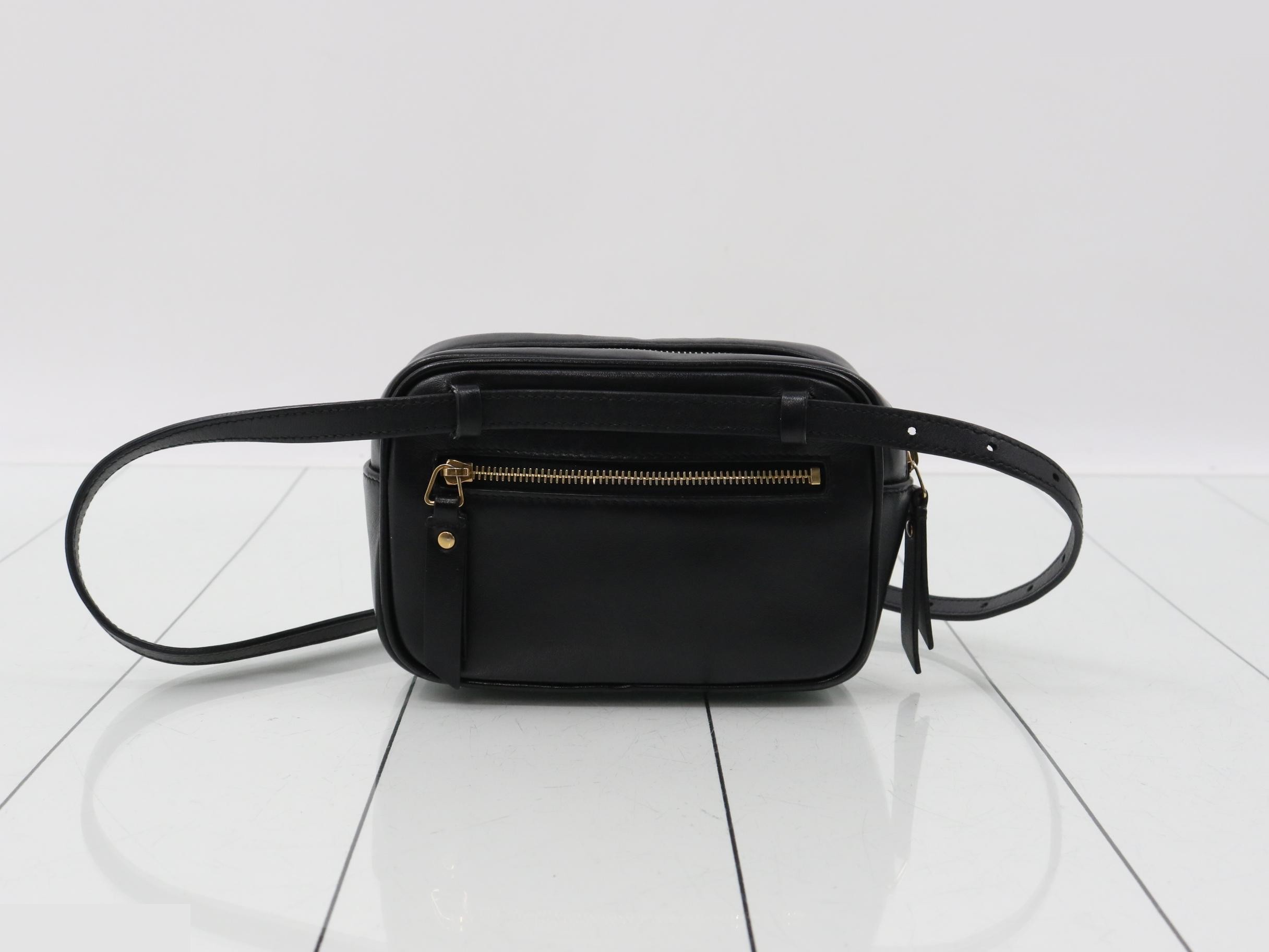 V-stitch waist bag with fringe, black — view 2