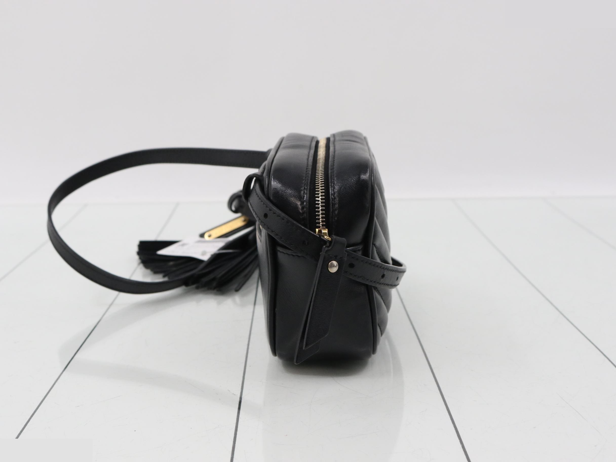V-stitch waist bag with fringe, black — view 4