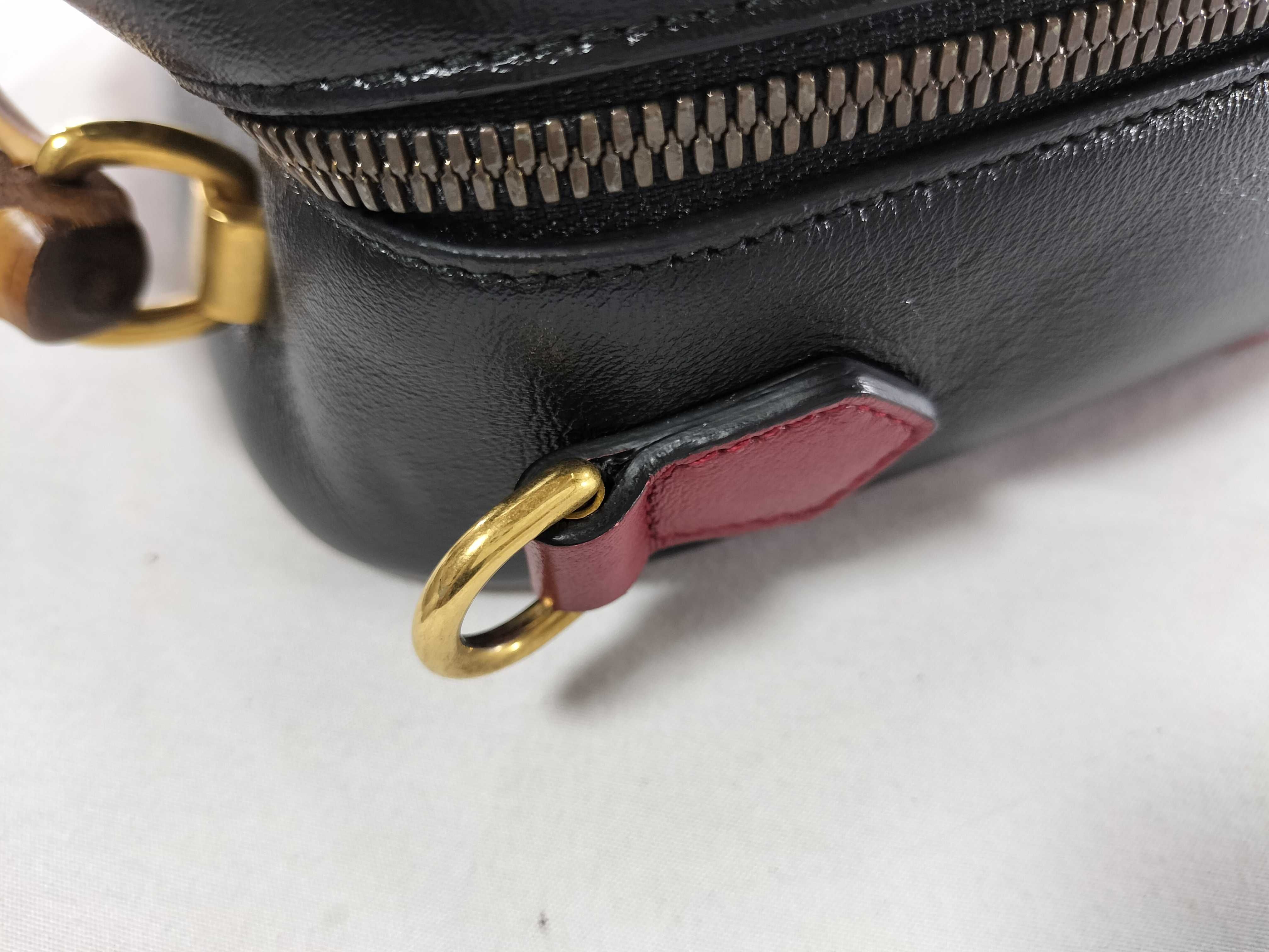 Bamboo GG Marmont Bamboo Top Handle Handbag 602270 Black — view 6