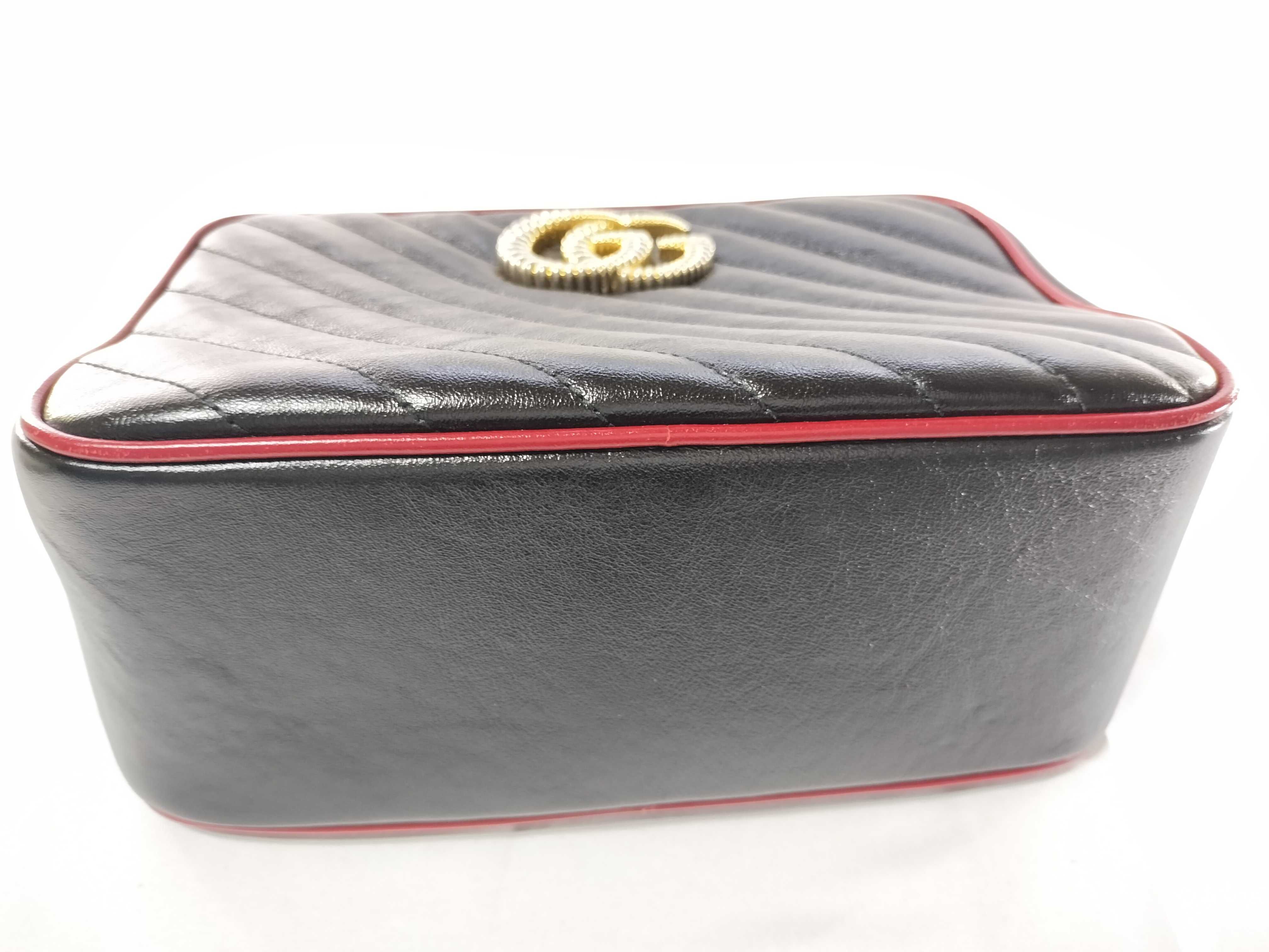 Bamboo GG Marmont Bamboo Top Handle Handbag 602270 Black — view 9