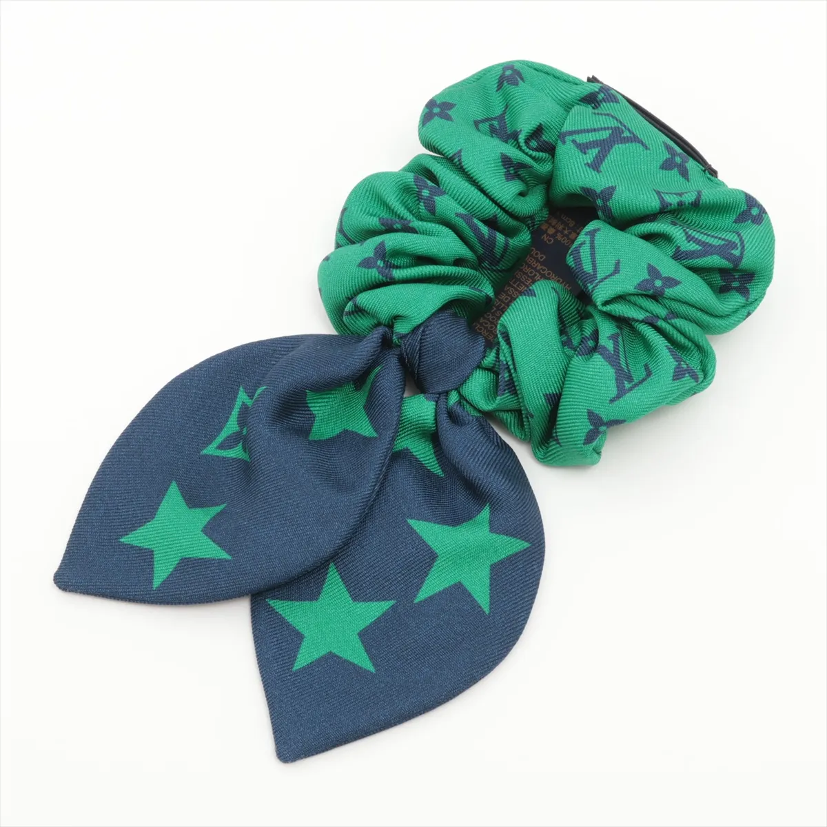 M77798 Scrunchie Summer IS1292 Scrunchie Silk Navy x Green