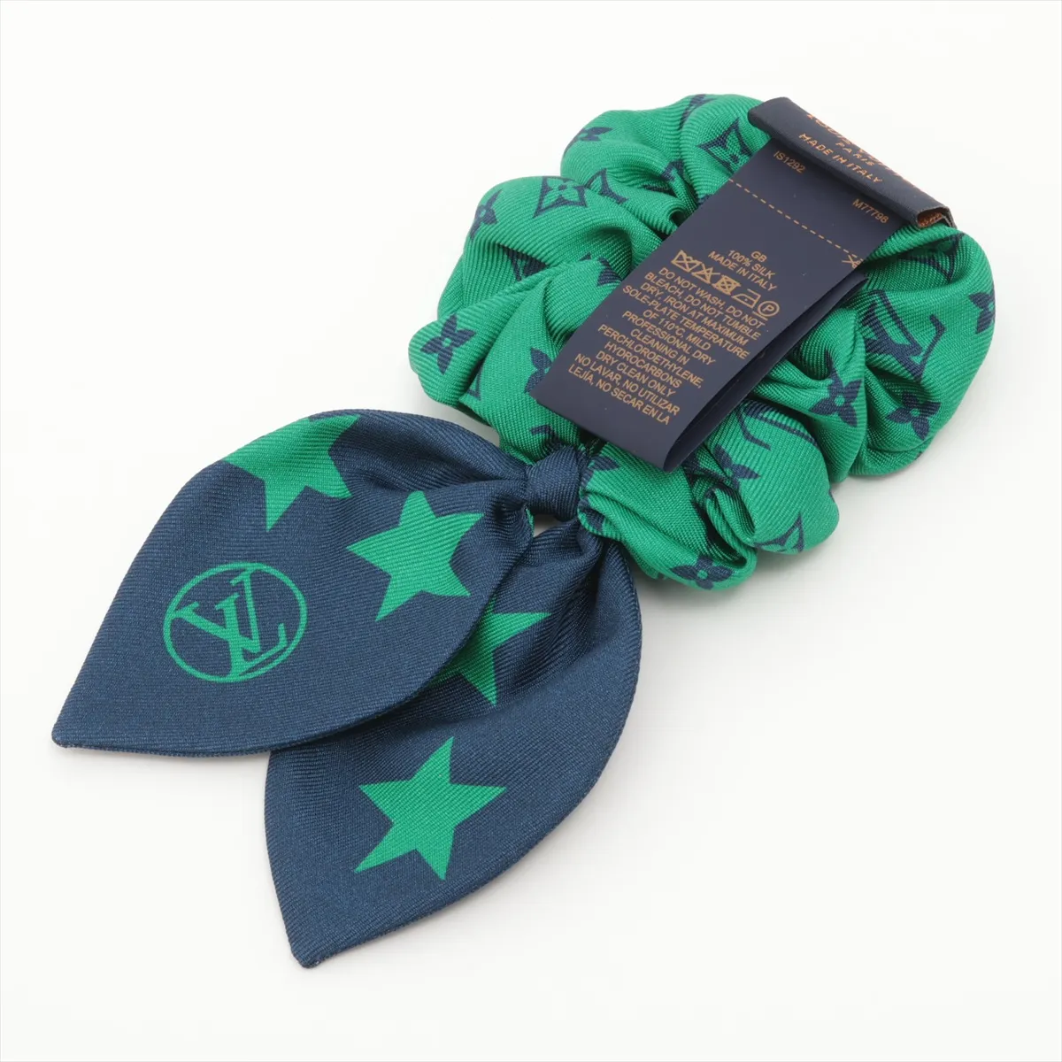 M77798 Scrunchie Summer IS1292 Scrunchie Silk Navy x Green — view 2