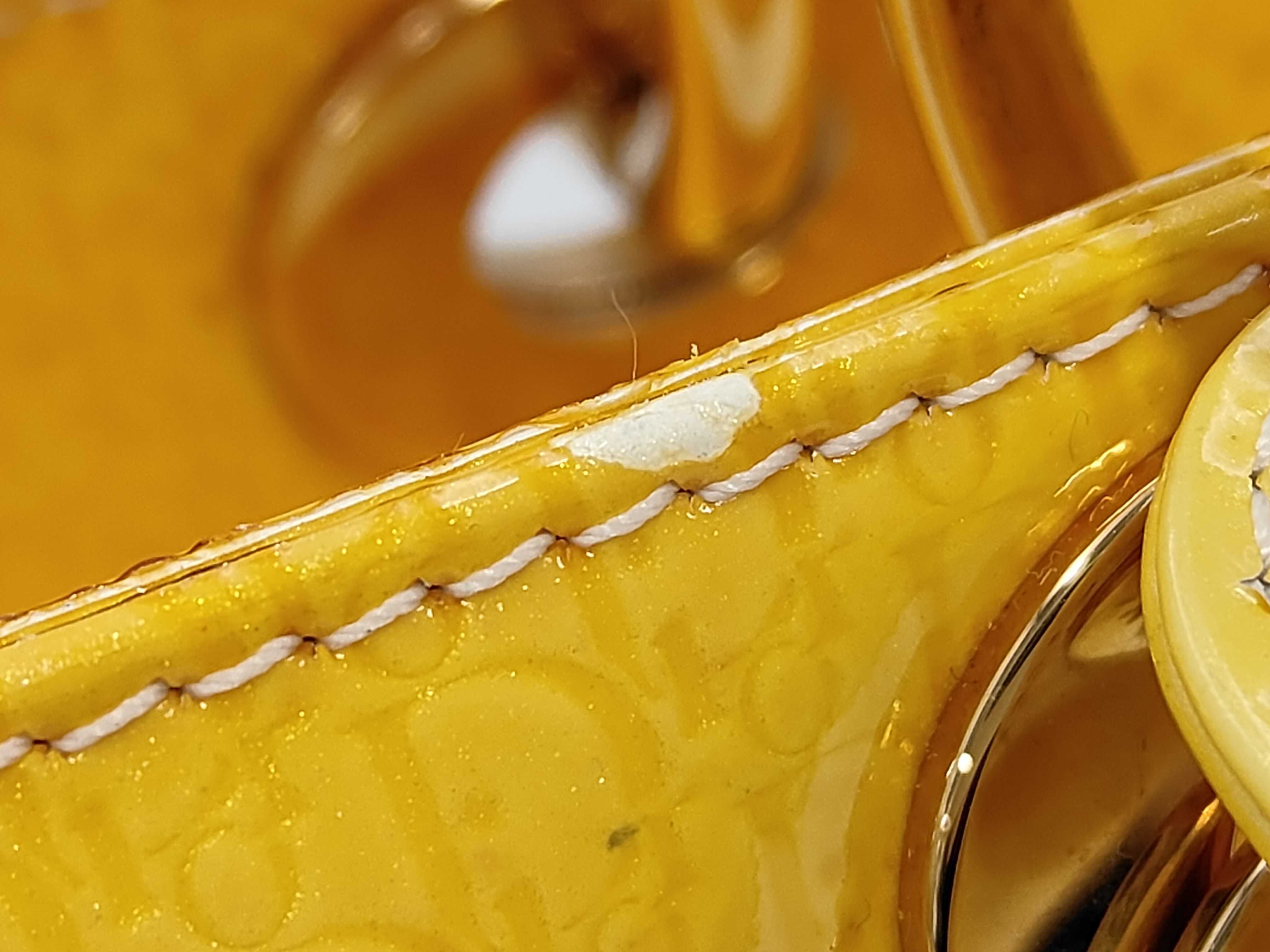 Lady Dior Trotter Lady Patina Leather Yellow Handbag — view 11