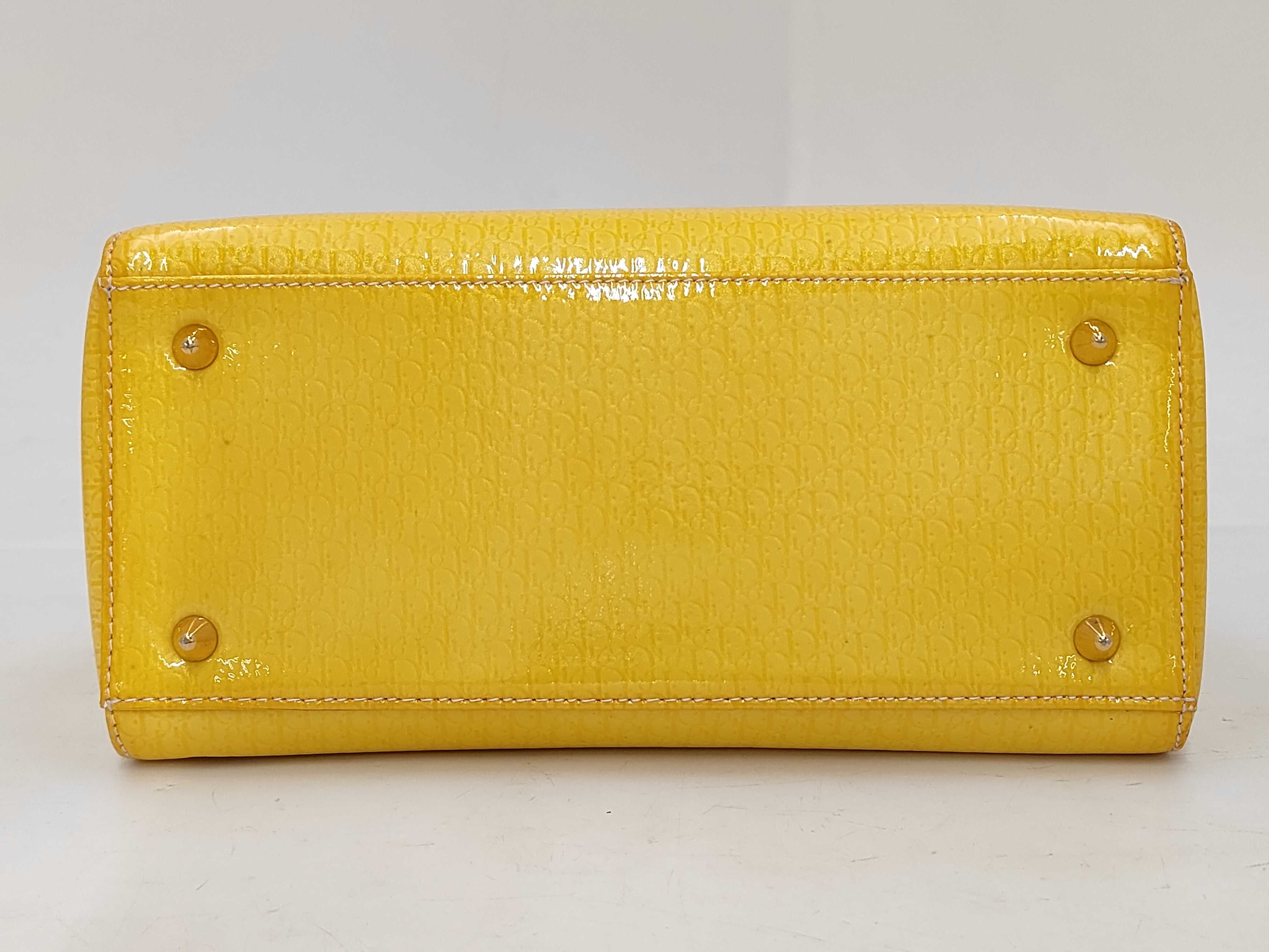 Lady Dior Trotter Lady Patina Leather Yellow Handbag — view 6