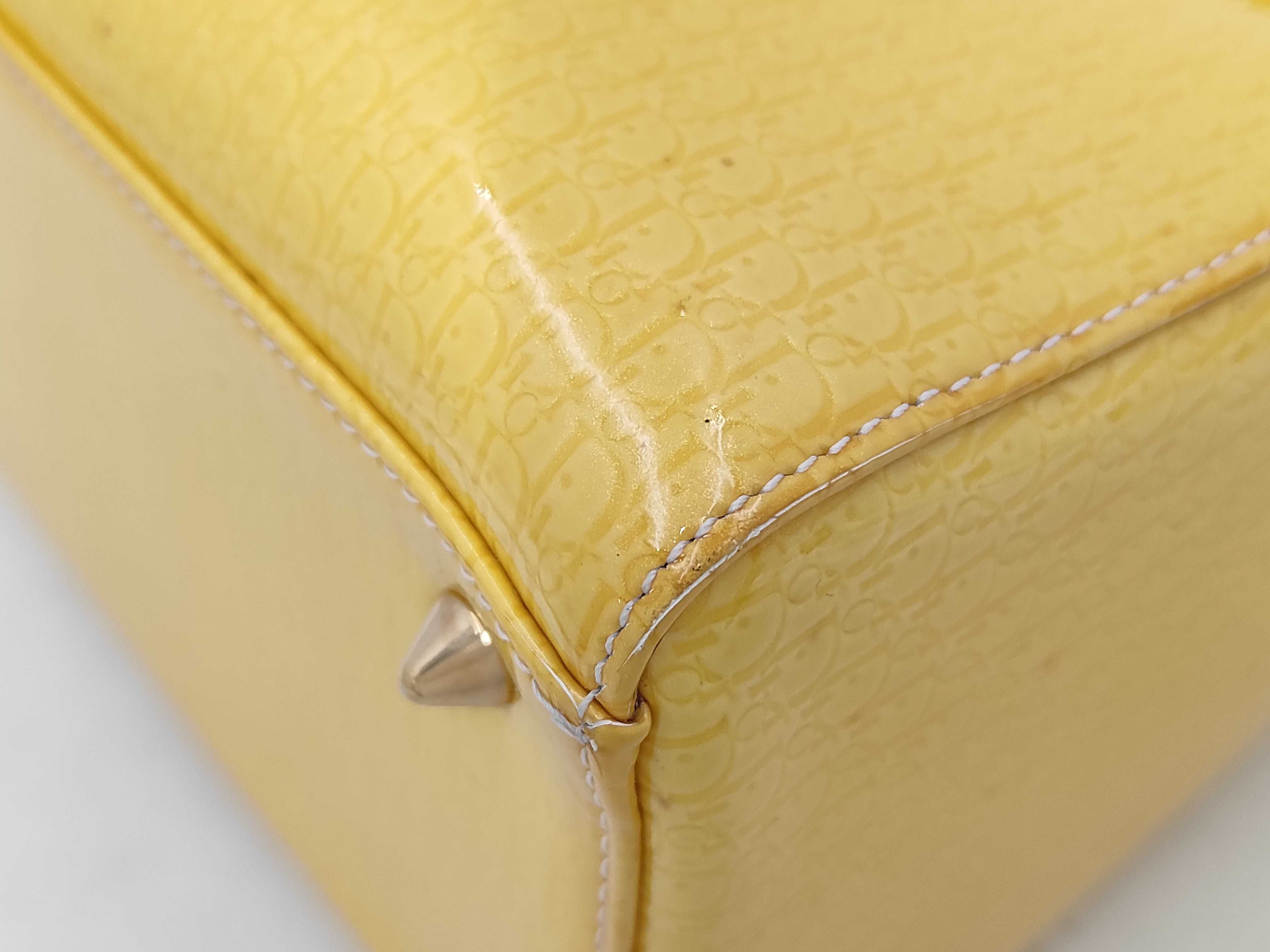 Lady Dior Trotter Lady Patina Leather Yellow Handbag — view 7