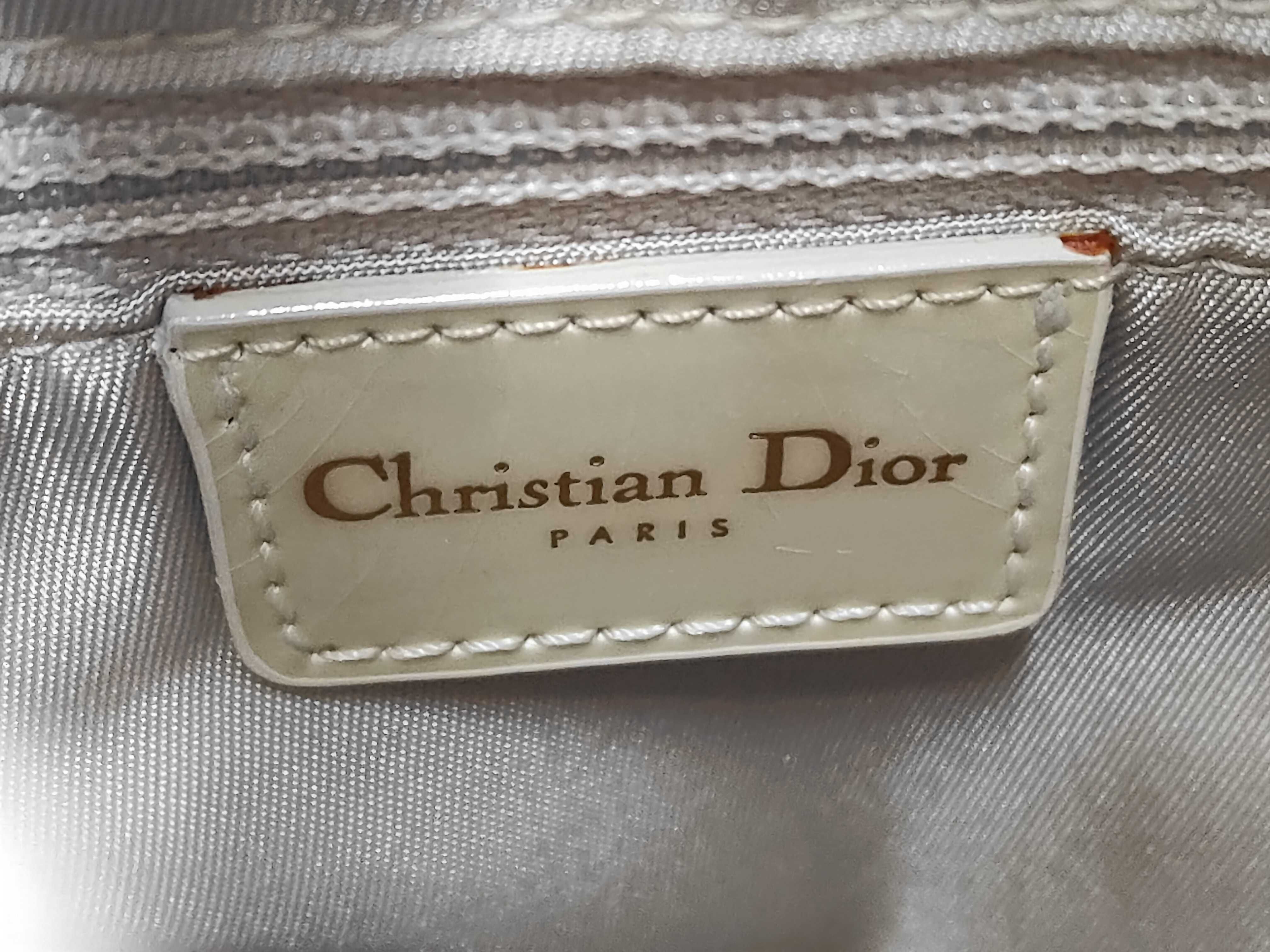 Lady Dior Trotter Lady Patina Leather Yellow Handbag — view 9