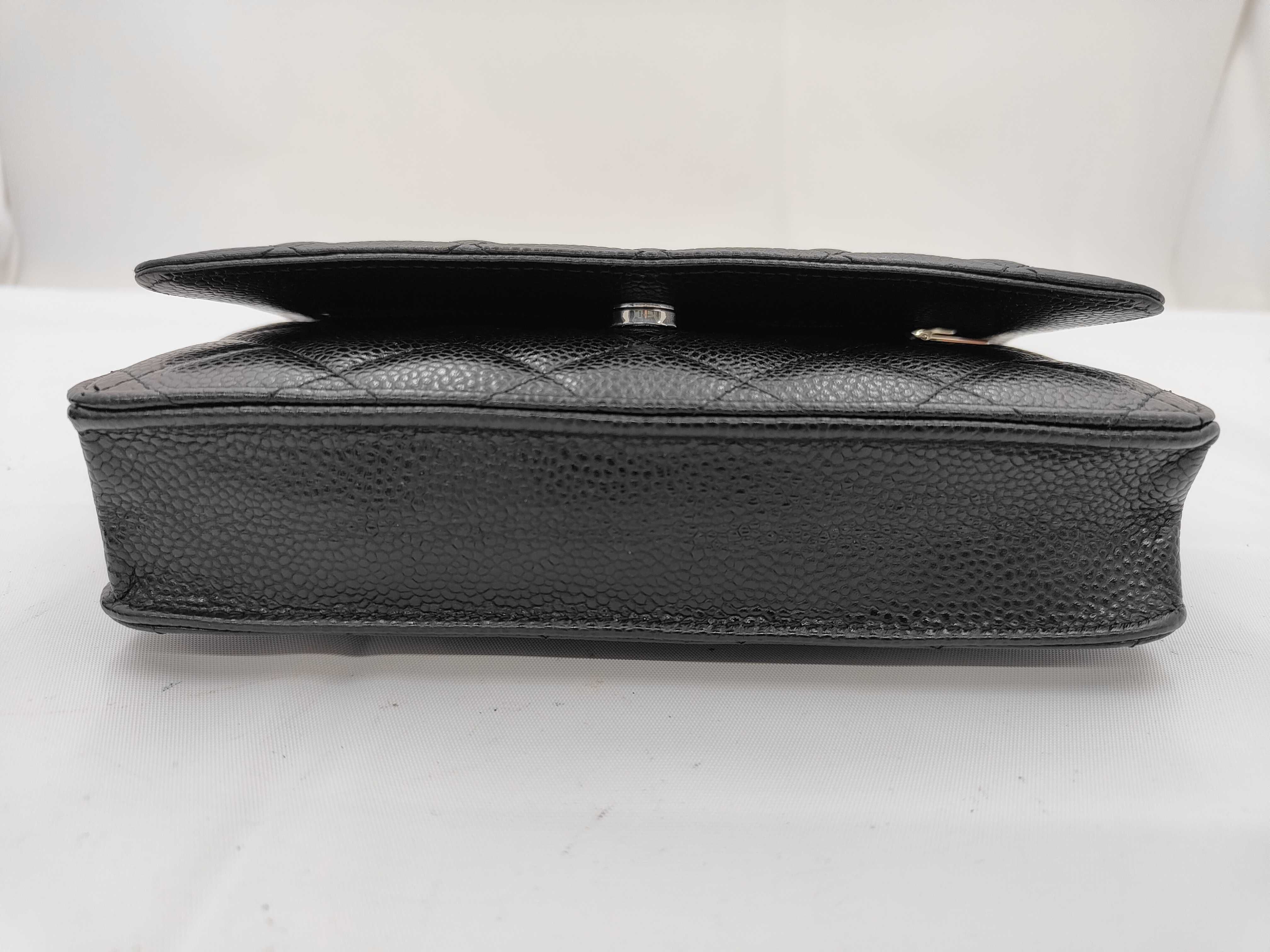 Caviar Skin Chain Shoulder Bag Chain Wallet Black IC Plate Shoulder Bag — view 5