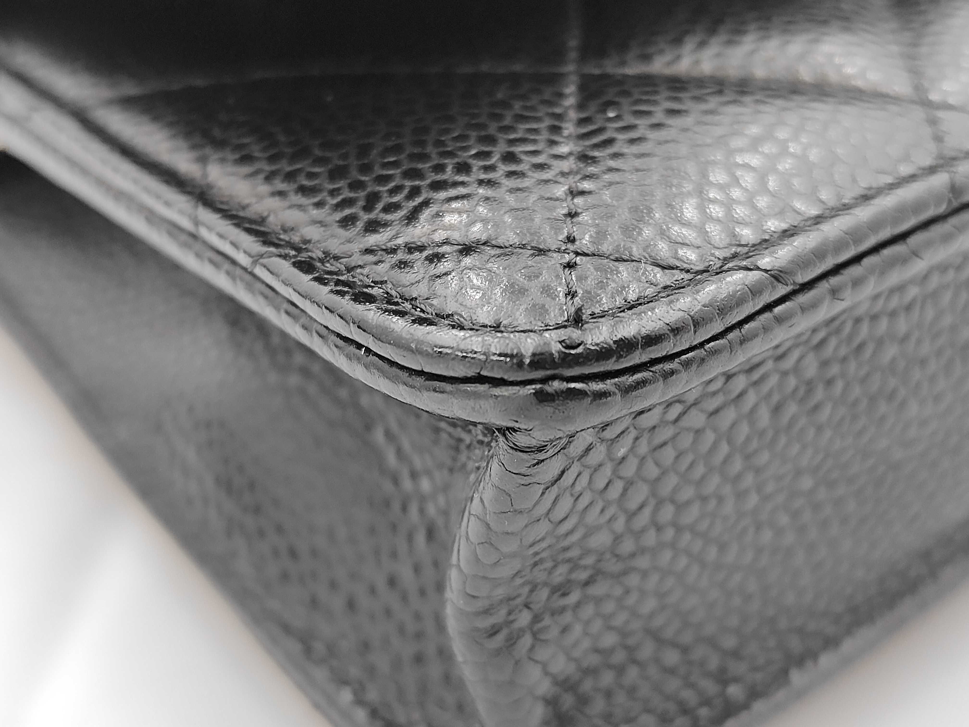Caviar Skin Chain Shoulder Bag Chain Wallet Black IC Plate Shoulder Bag — view 6