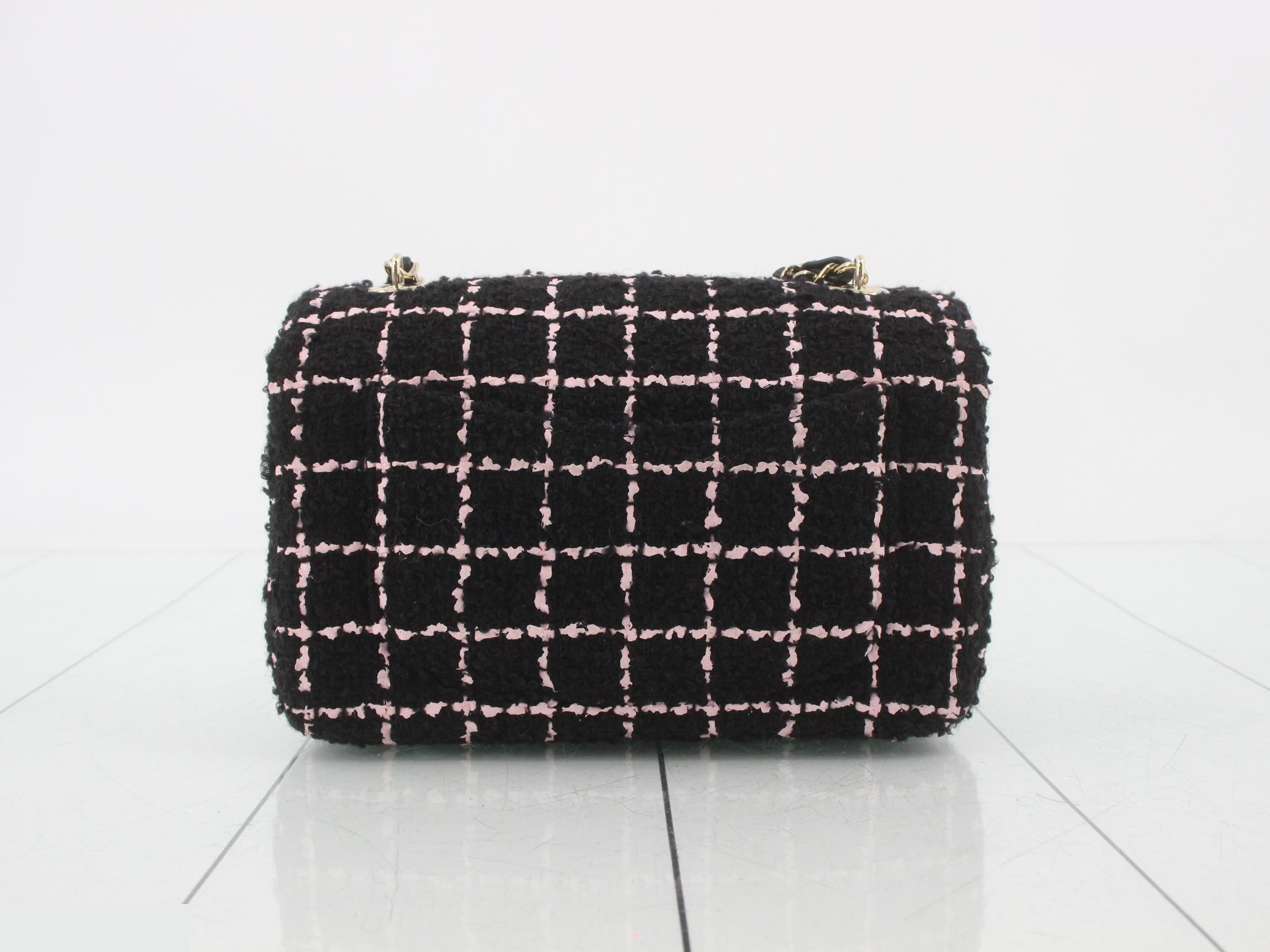 Tweed Mini Matelassé Square Shoulder Bag — view 2