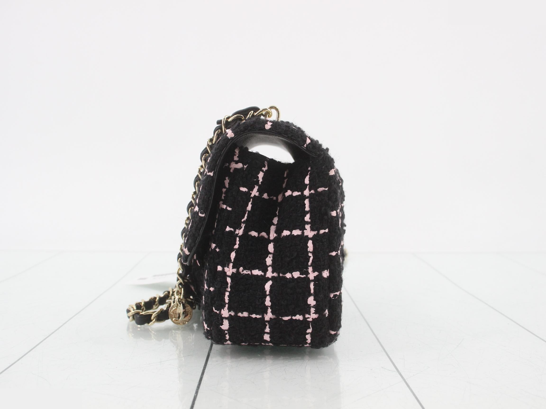 Tweed Mini Matelassé Square Shoulder Bag — view 3
