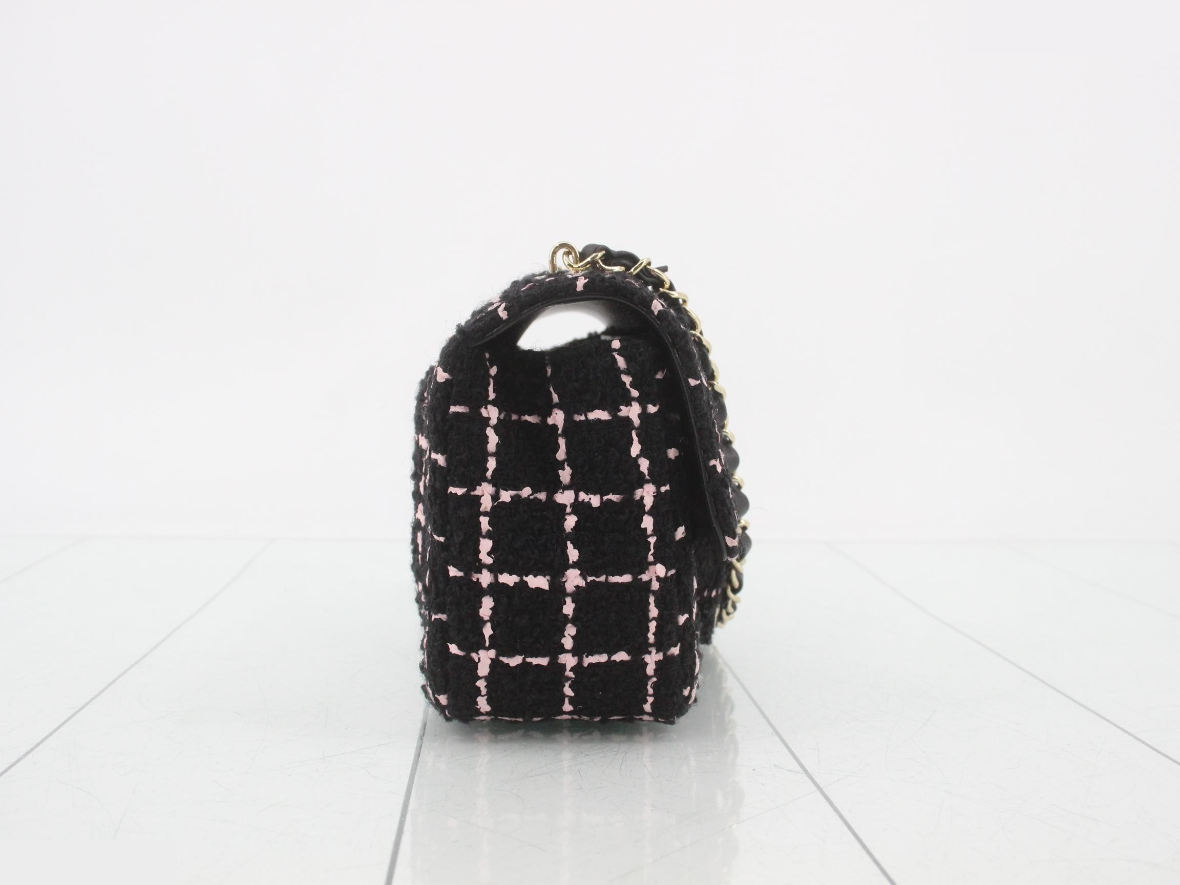 Tweed Mini Matelassé Square Shoulder Bag — view 4