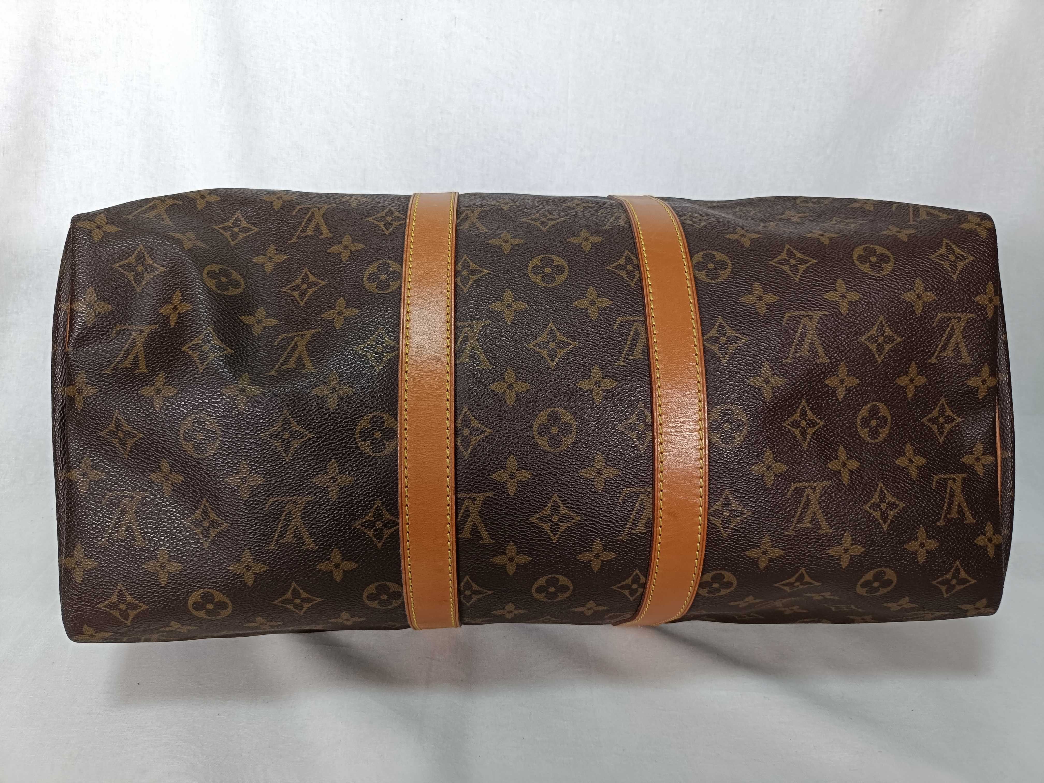 PH- Keepall Bandouliere Monogram Canvas Brown Travel Bag (Boston Bag) — view 3