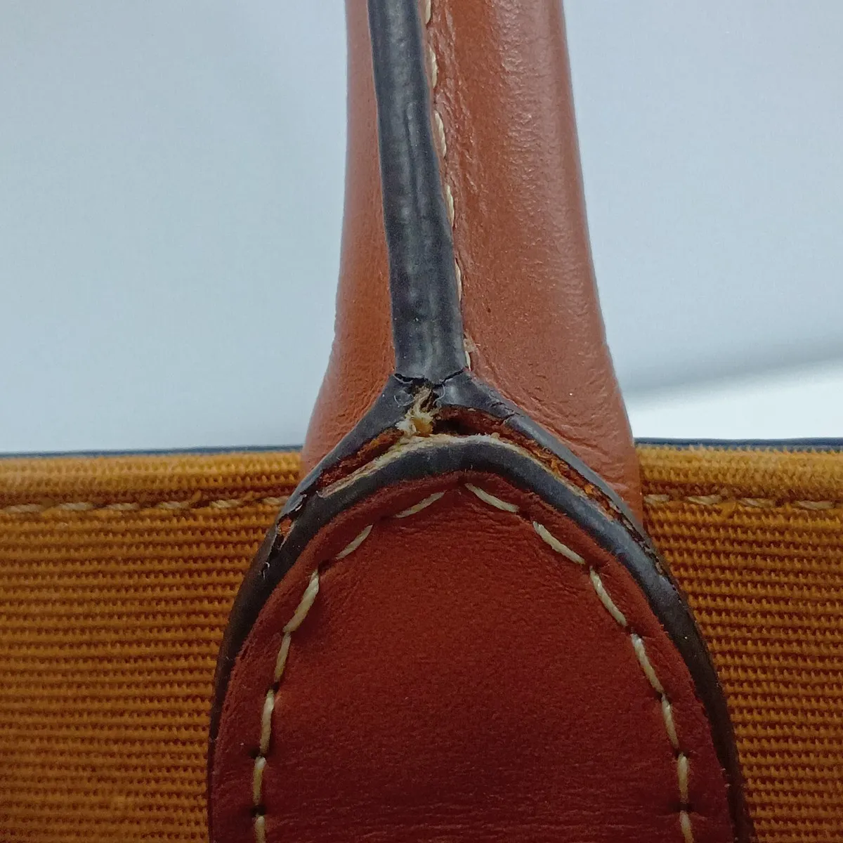 Triomphe Mini Vertical Cabas PVC x Leather 2-Way Handbag Brown — view 13