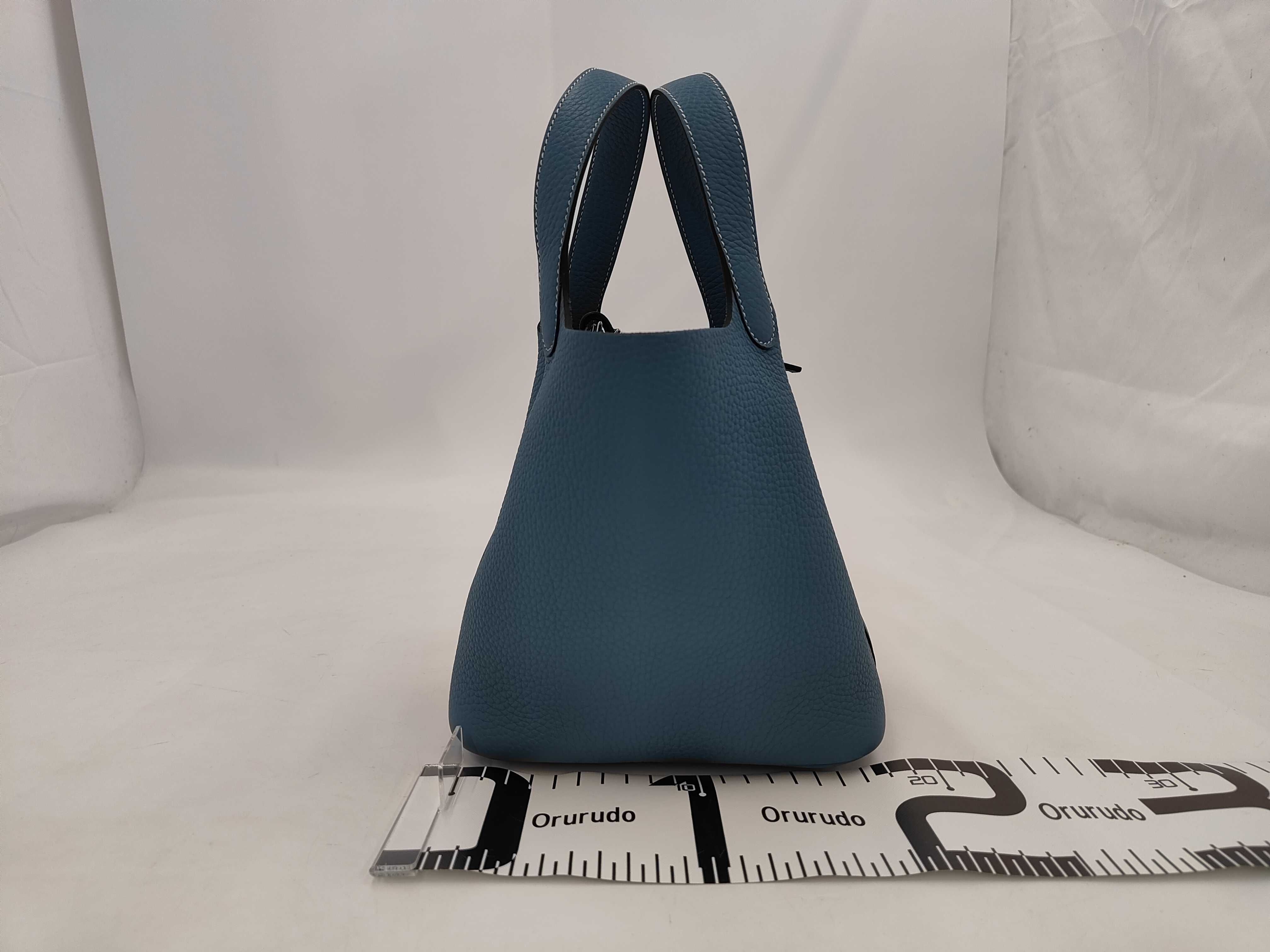 Picotin Lock 18 New Blue Jean Taurillon Clemence Leather Silver Hardware K Stamp Handbag — view 2
