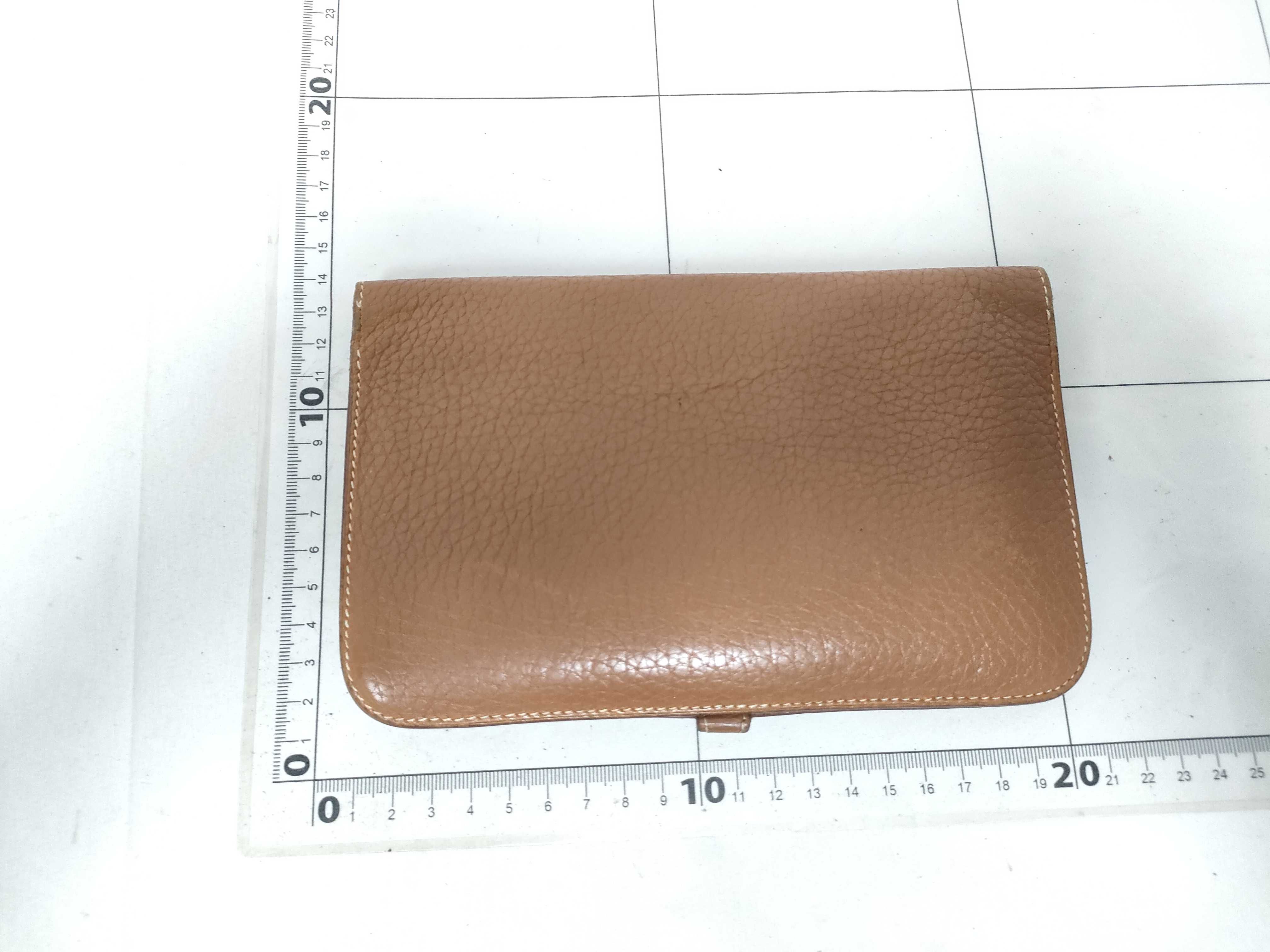 Dogon GM Long Wallet, Gold and Brown Leather, K Stamp — view 2