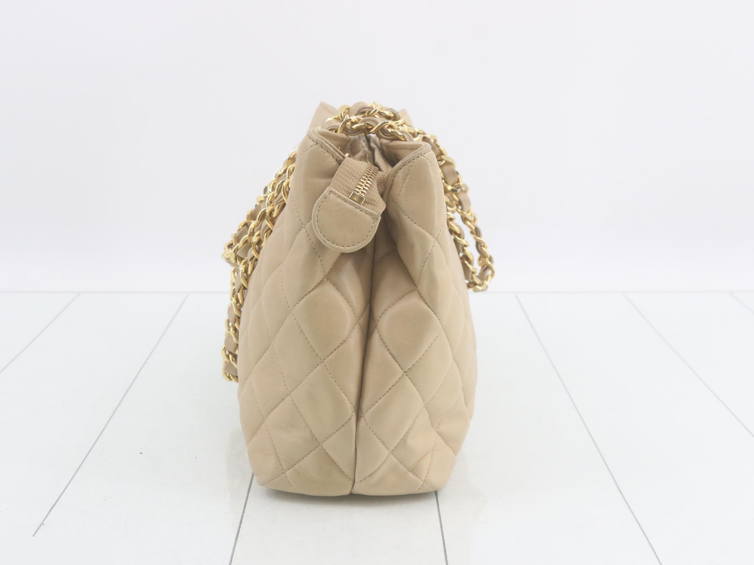 Matelassé Leather Chain Semi-Shoulder Bag — view 3