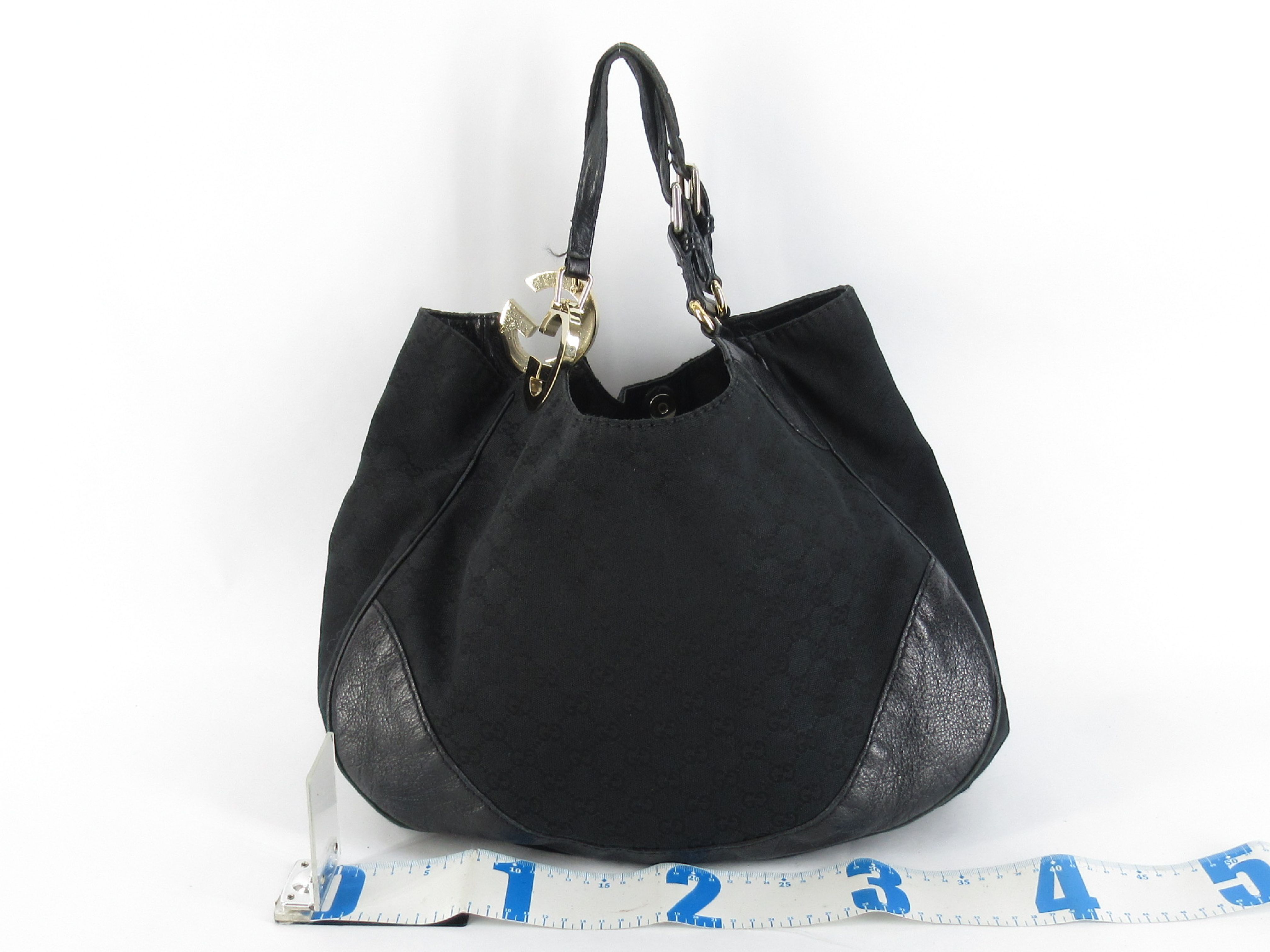 Guccissima Leather Shoulder Bag, Black, 203504 — view 2
