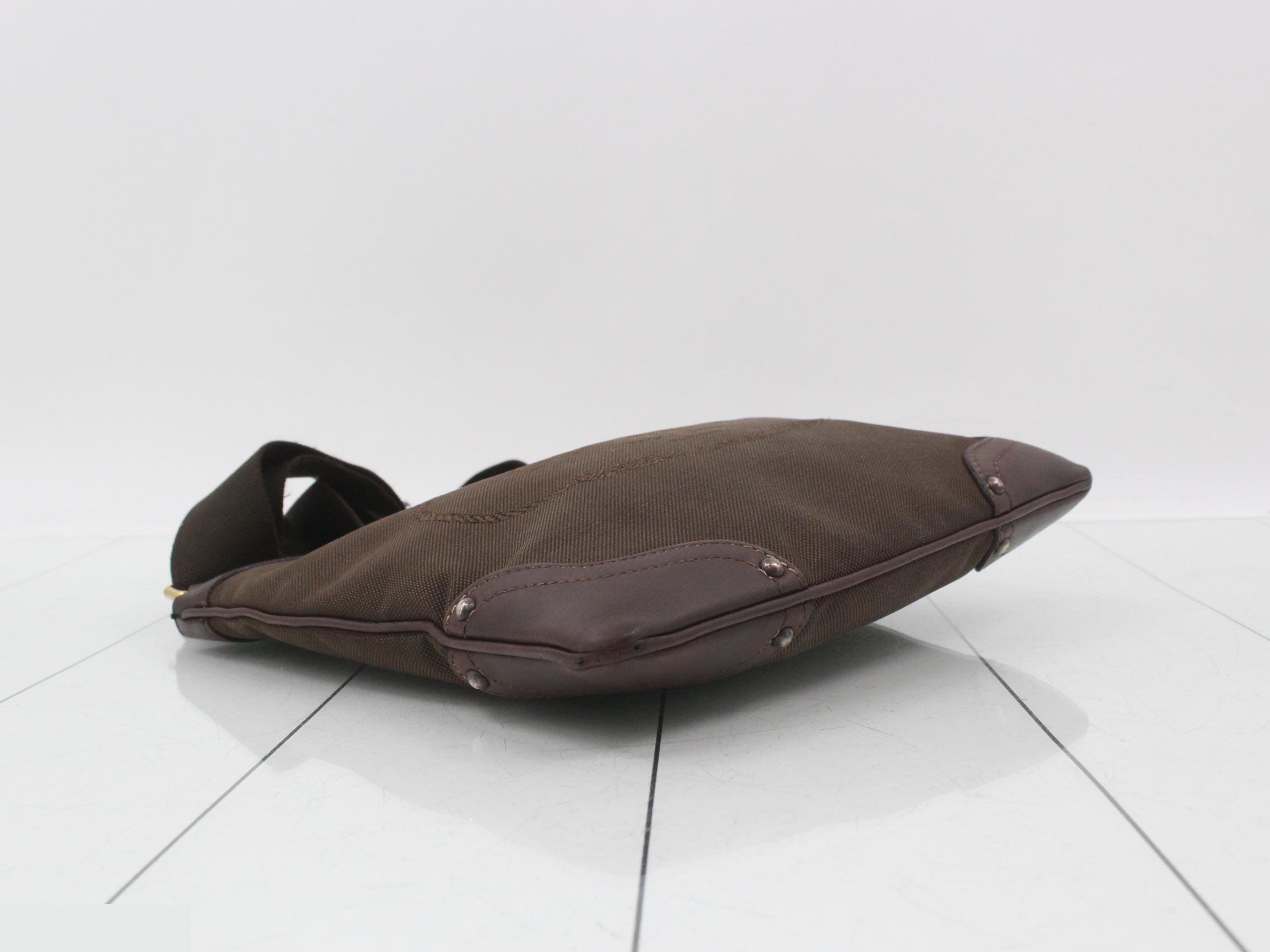 Jacquard logo leather shoulder bag — view 5