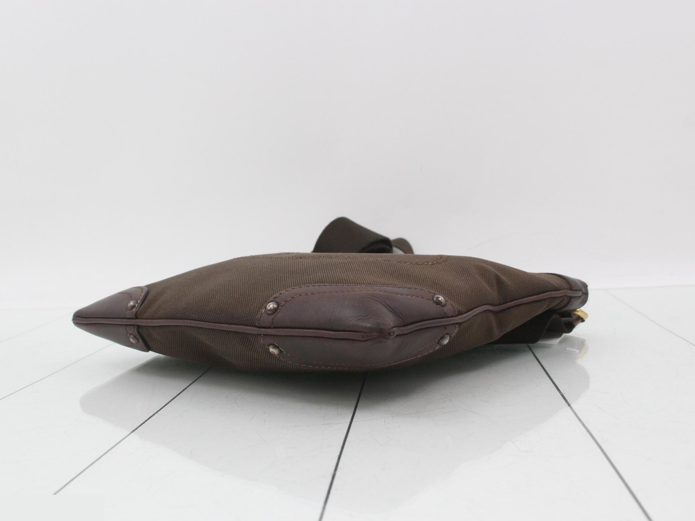 Jacquard logo leather shoulder bag — view 6