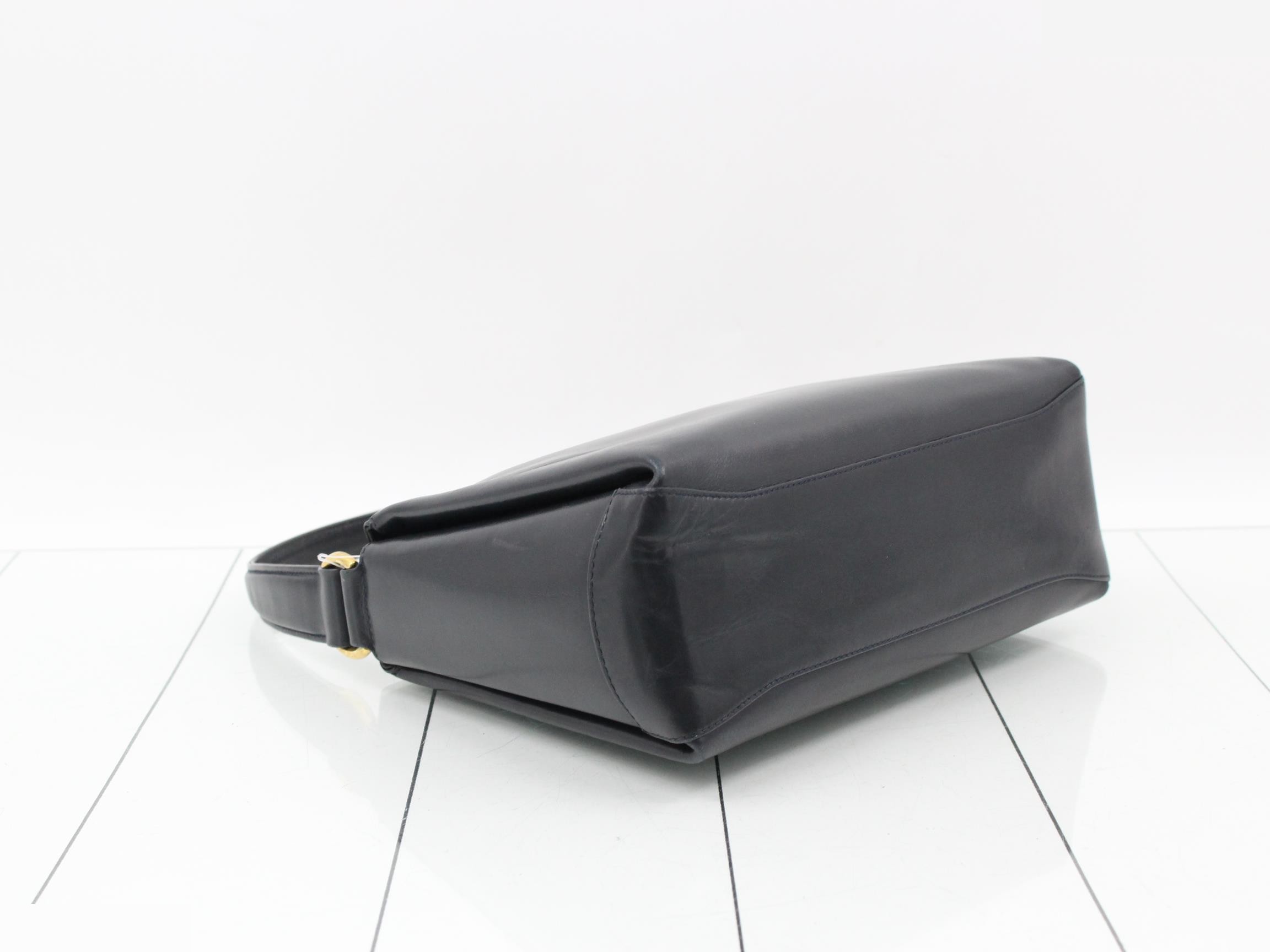 Turnlock One-Shoulder Bag, Leather — view 5