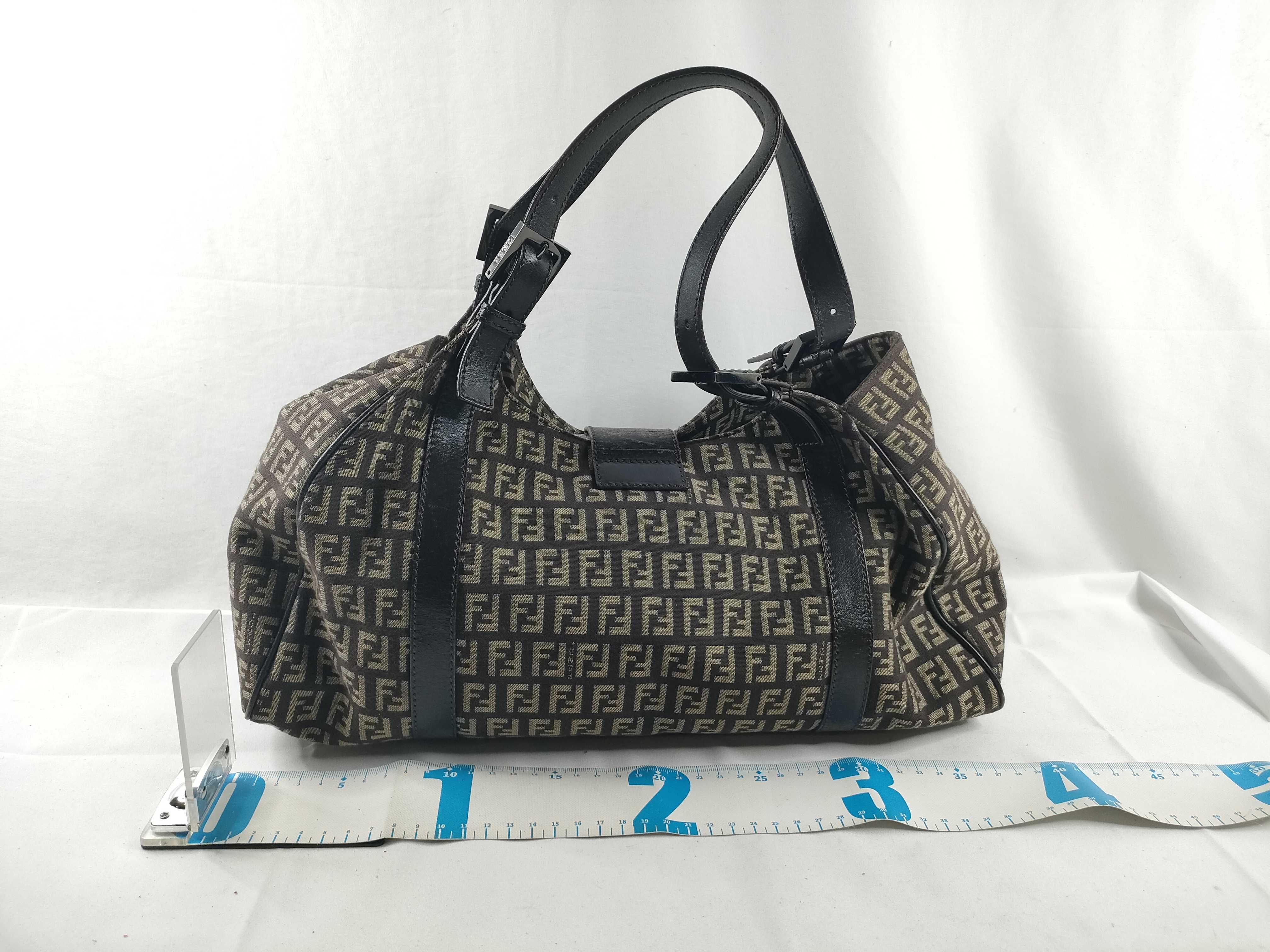 Zucca pattern Fendi Zucca canvas x leather handbag Brown 8BR091 handbag — view 2