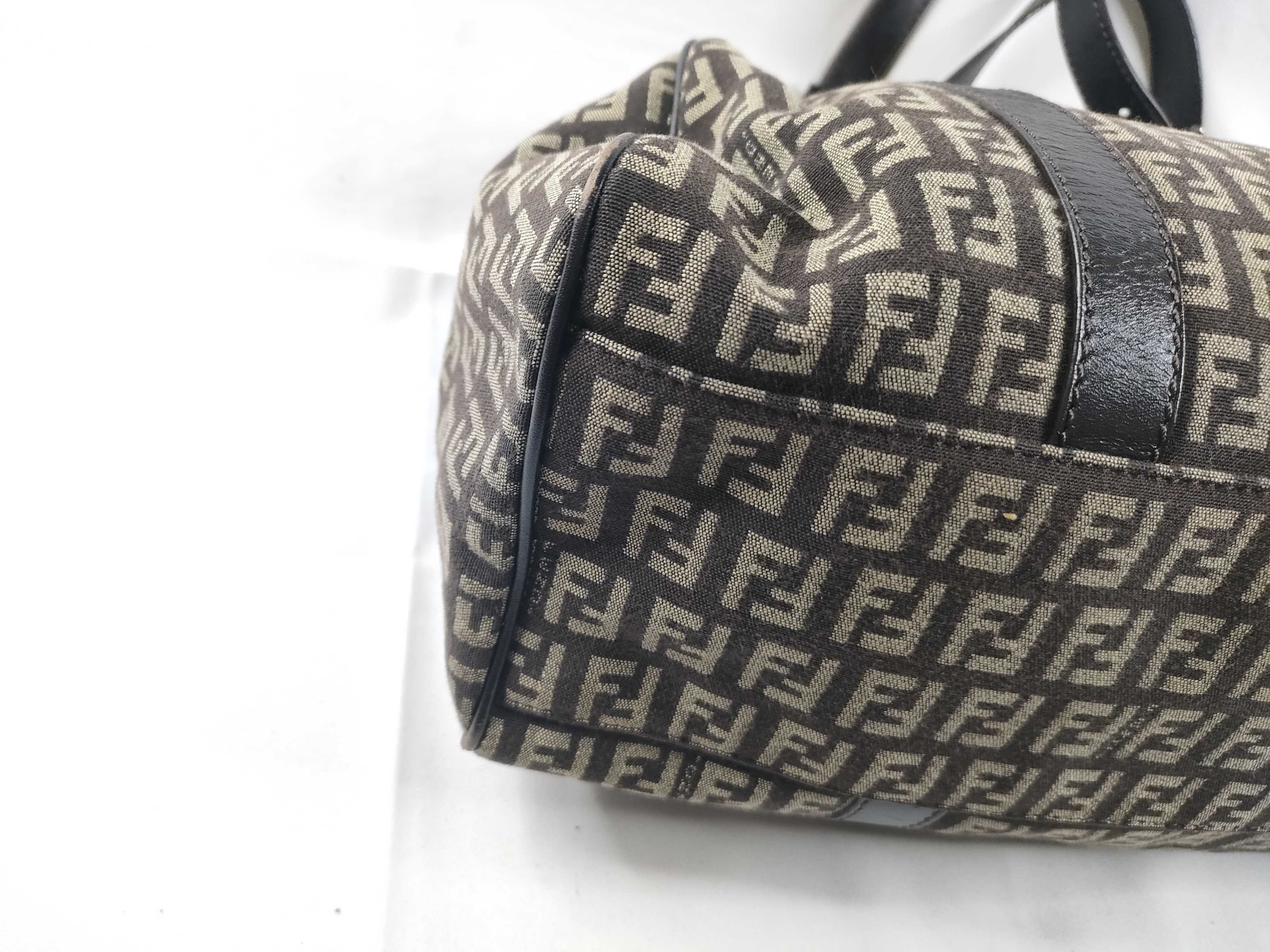 Zucca pattern Fendi Zucca canvas x leather handbag Brown 8BR091 handbag — view 3